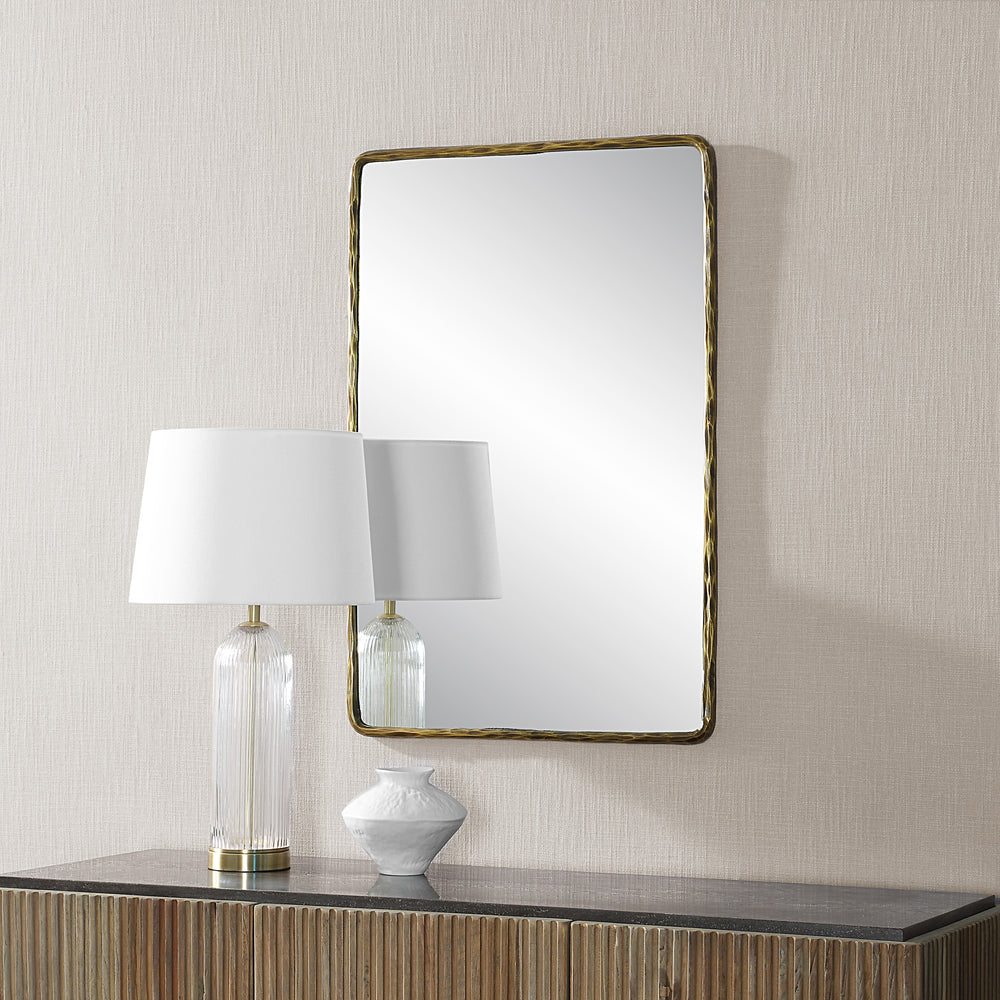 Ivory 36" Tall Rectangle Wall Mirror, Yellow - Lifestyle Image - MT2675