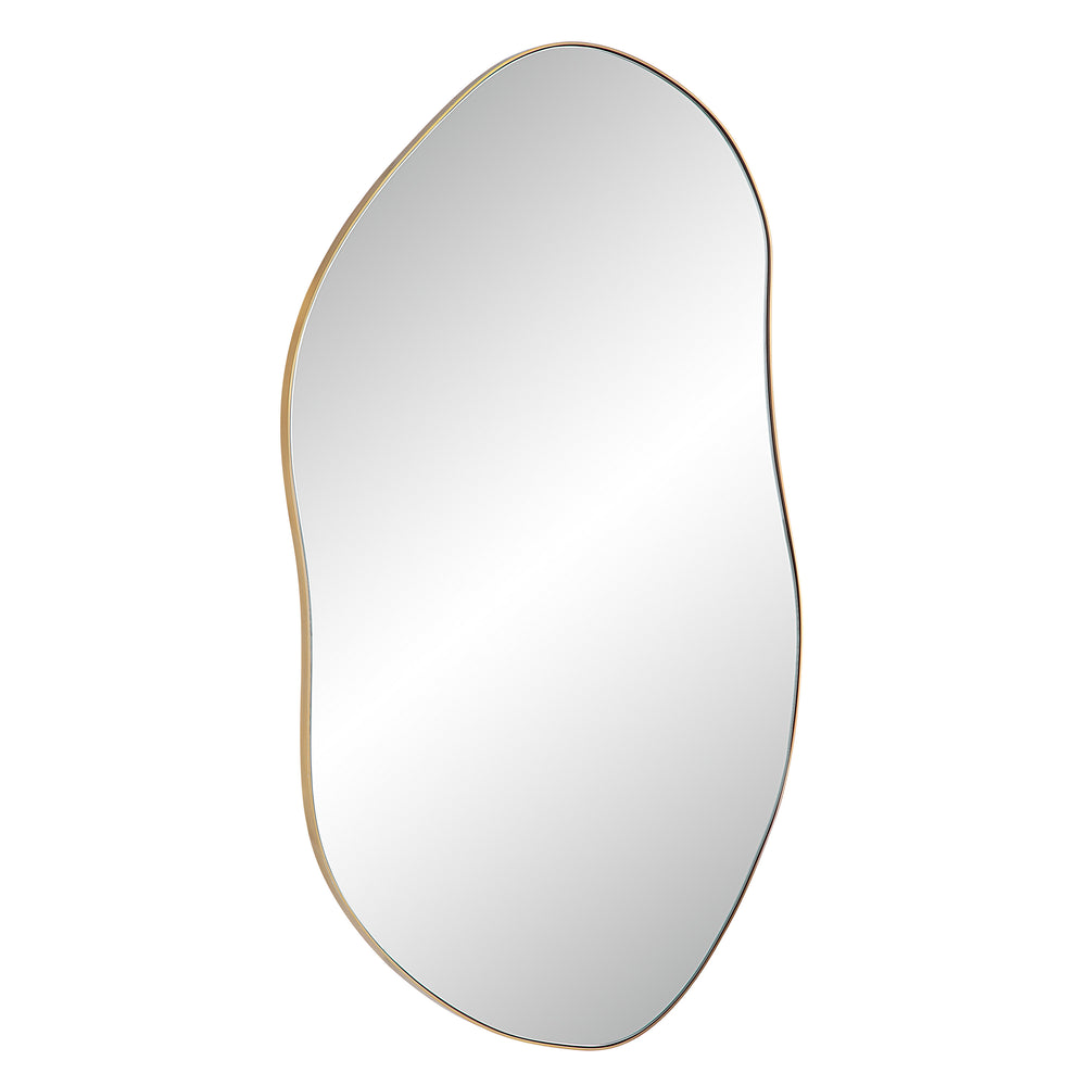 Noria 45" Tall Irregular Rectangular Oval Mirror, Burnished Brass - Angle Image - MT2607