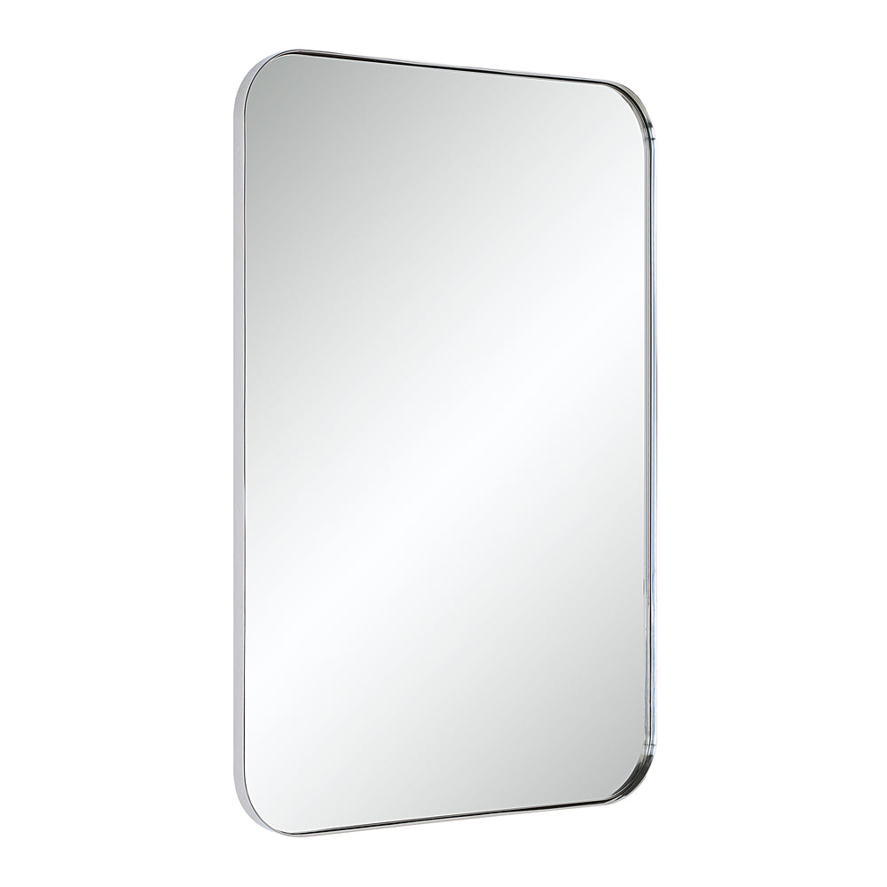 Louvas 36" H x 24" W Wall Mirror, Grey - Angle Image - MT2692
