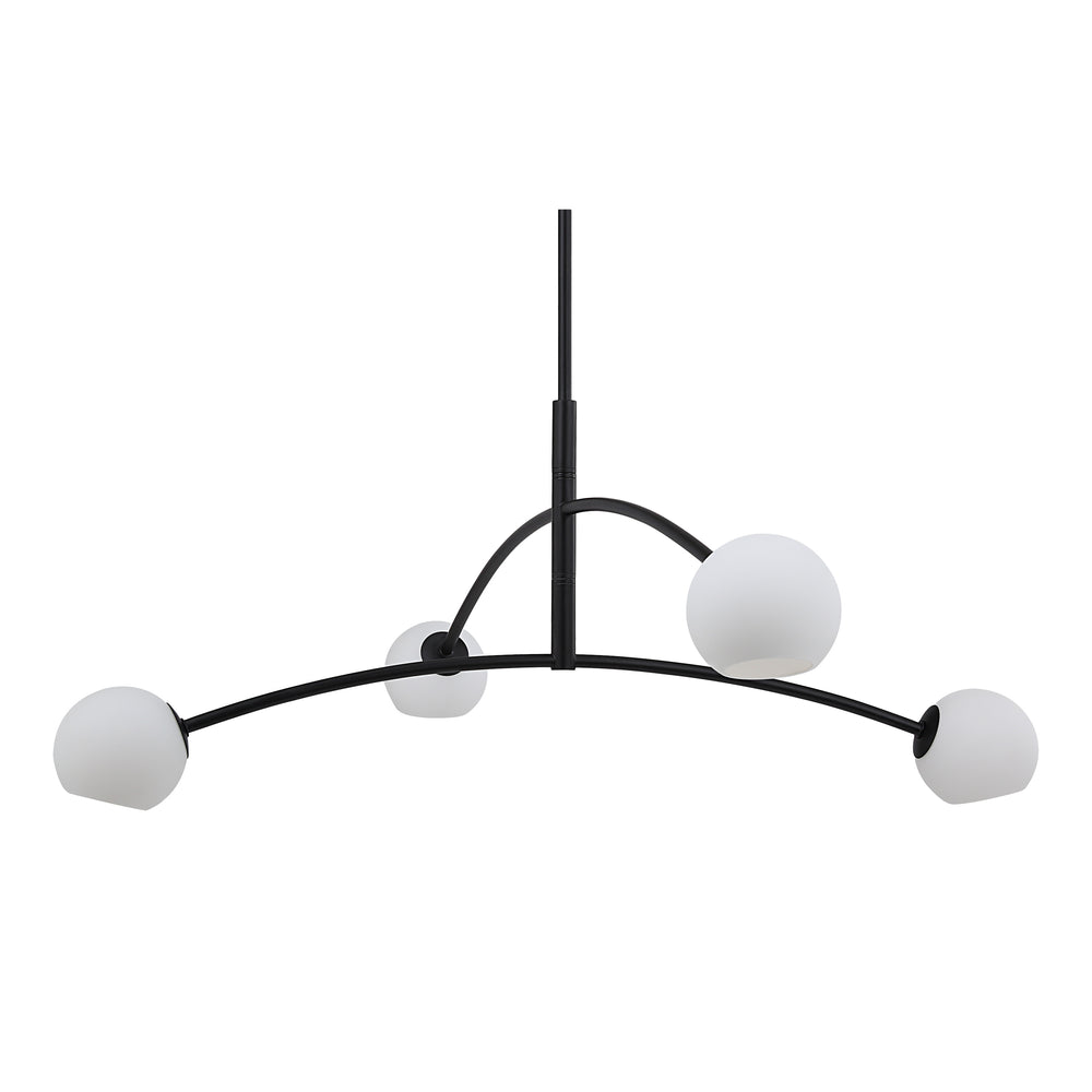 Nube 54" Wide 4-Light Chandelier, Matte Black - Angle Image - LPC4472