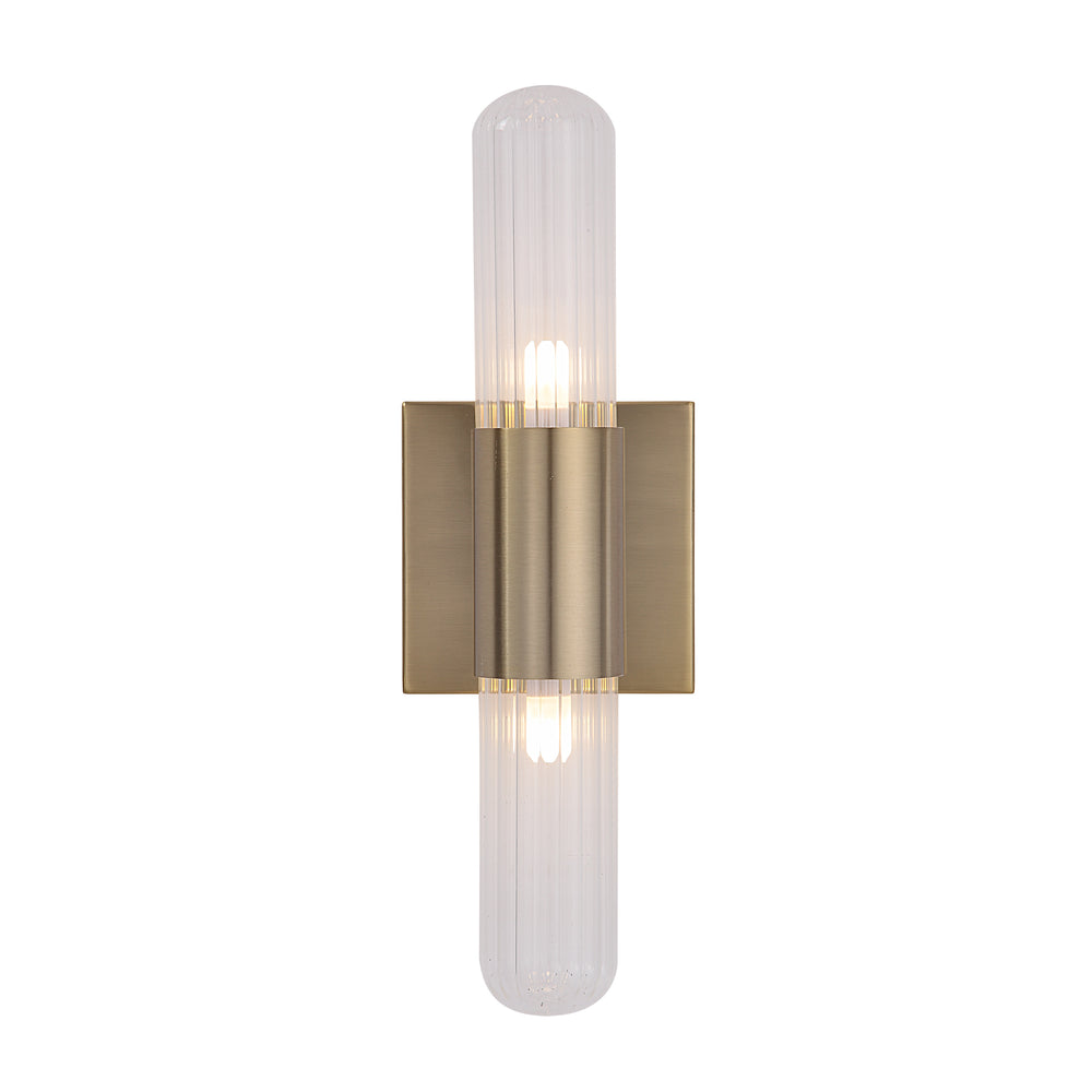 Chiara 15.75" Ribbed Clear 2-Light Wall Sconce - Additional Image 2 - WS134