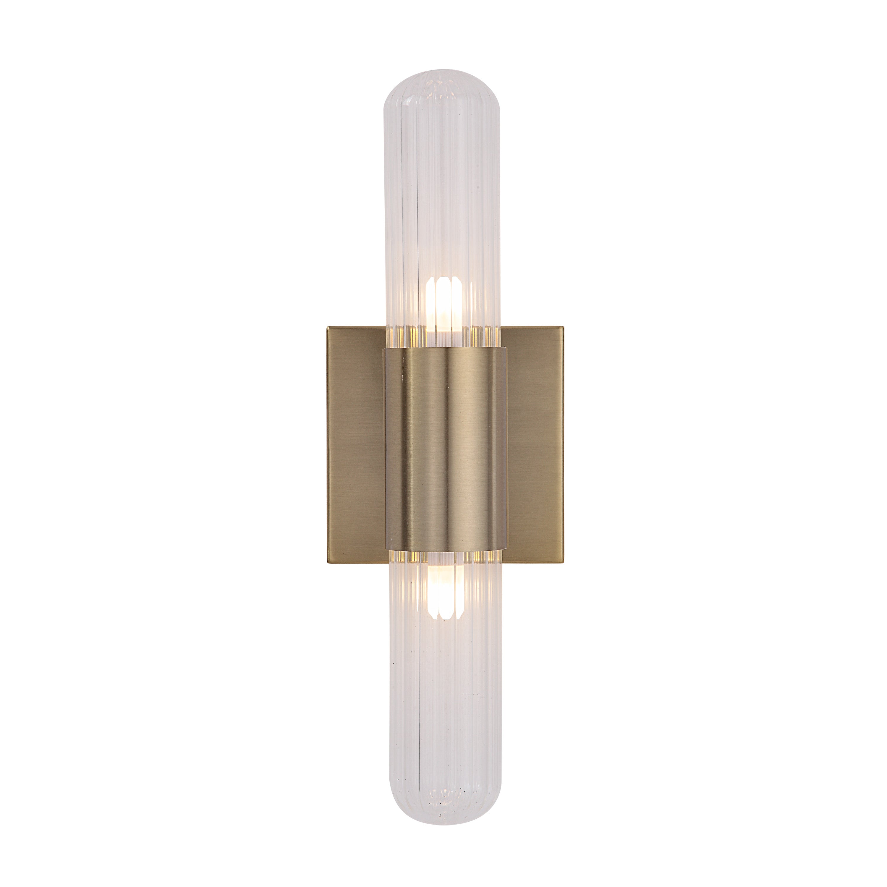 Chiara 15.75" Ribbed Clear 2-Light Wall Sconce - Additional Image 2 - WS134