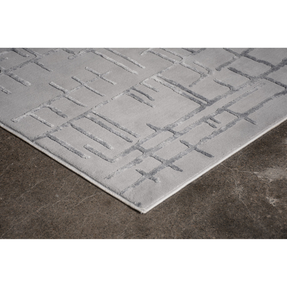 Ariella 3x5 Power loomed Indoor Rug, Grey - Detail Image - RARI-20079-35