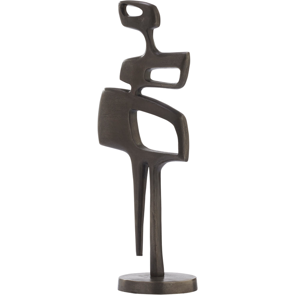 Pacino Indoor Aluminum Statue, Antique Nickel - Angle Image - STA763