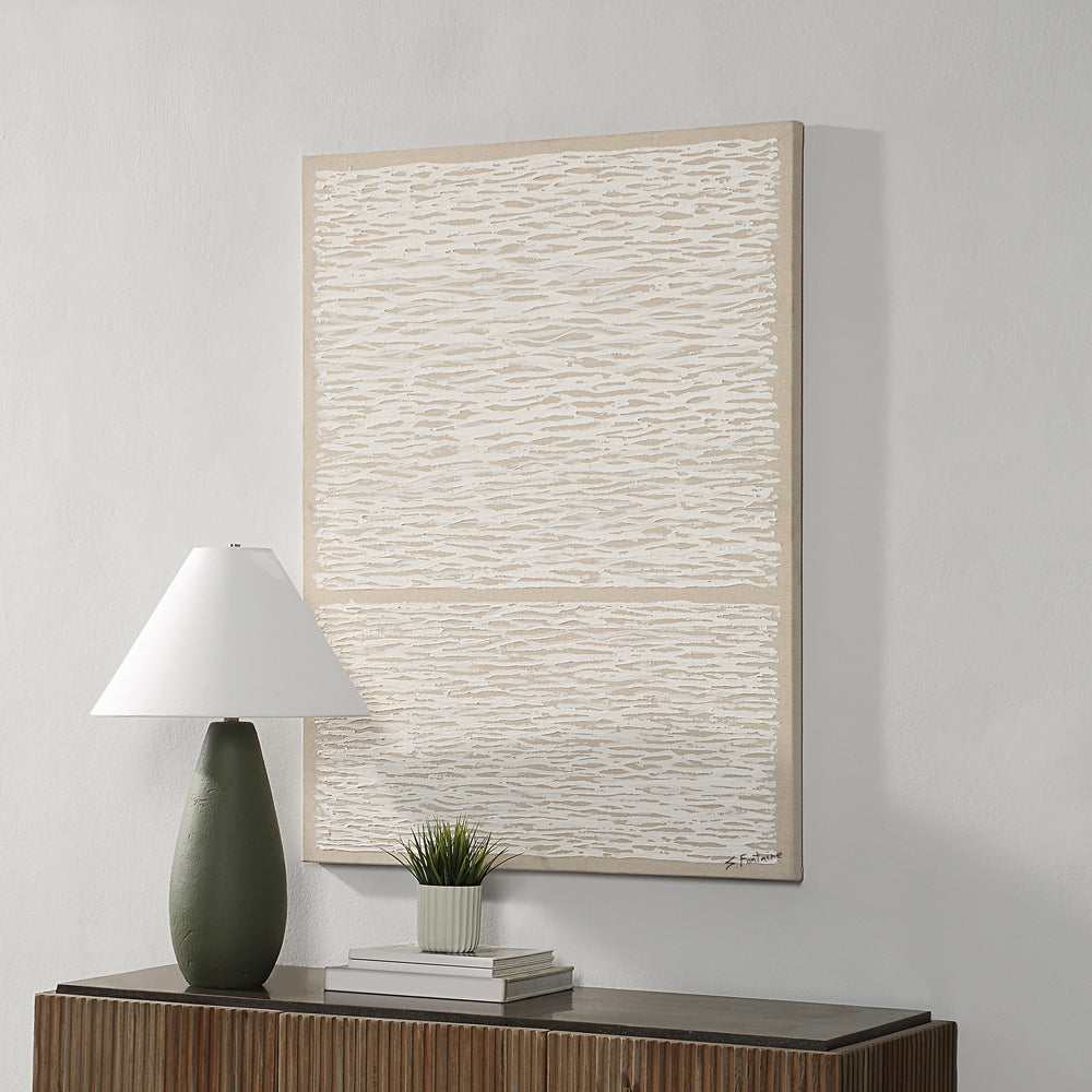 Chiari 36" Wide Canvas Art, White - Lifestyle Image - OL2170