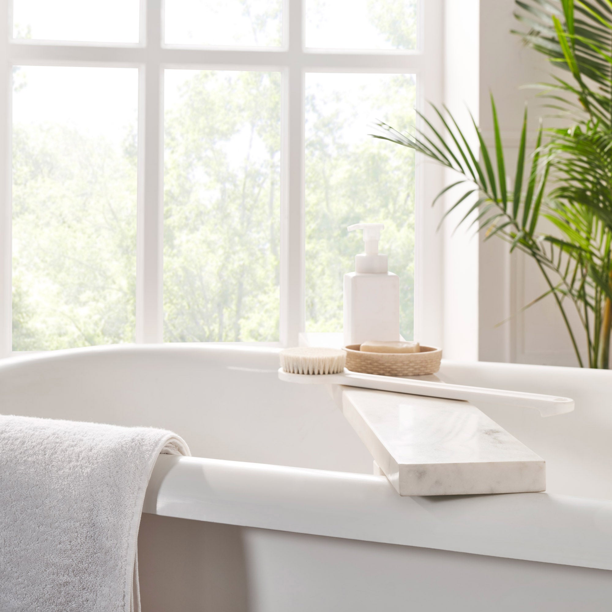 Inka Indoor Marble Tray, White - Lifestyle Image - STA775