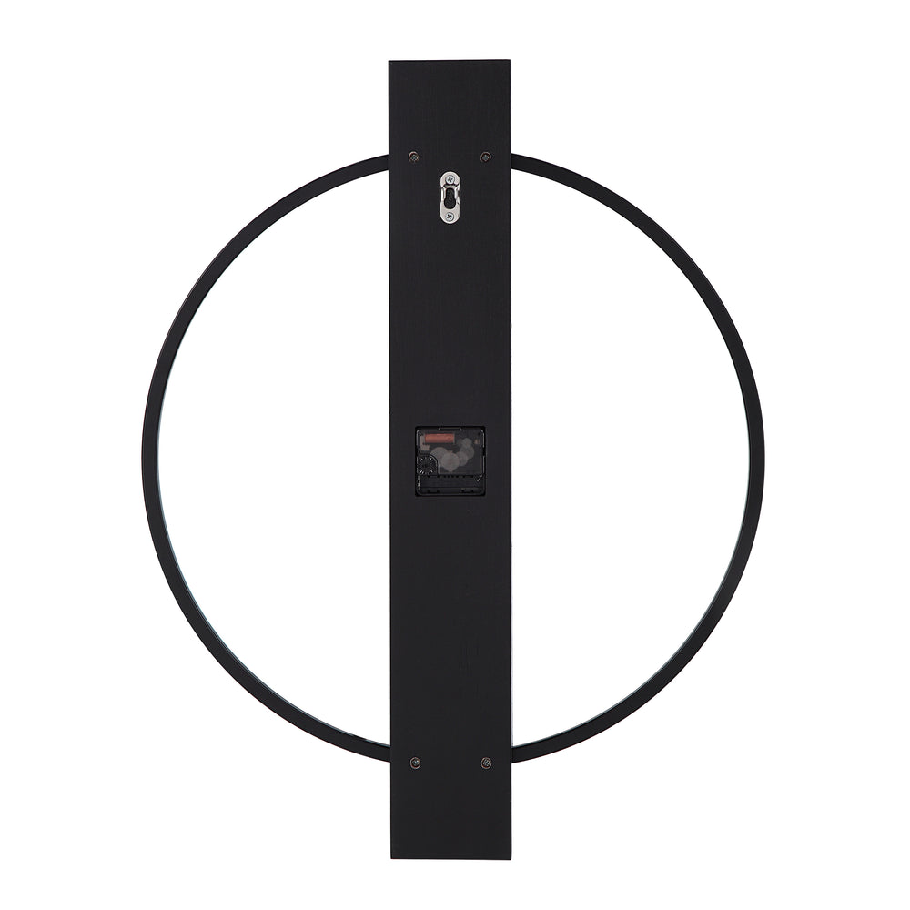 Romane Indoor Iron Wall Clock, Matte Black - Additional Image 3 - CL255