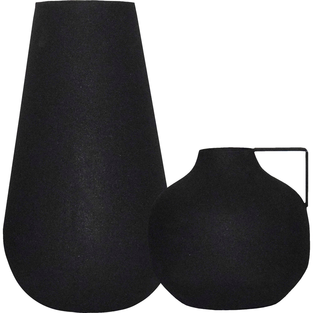 Roove Indoor Iron Vase, Matte Black - Main Image - VAS197