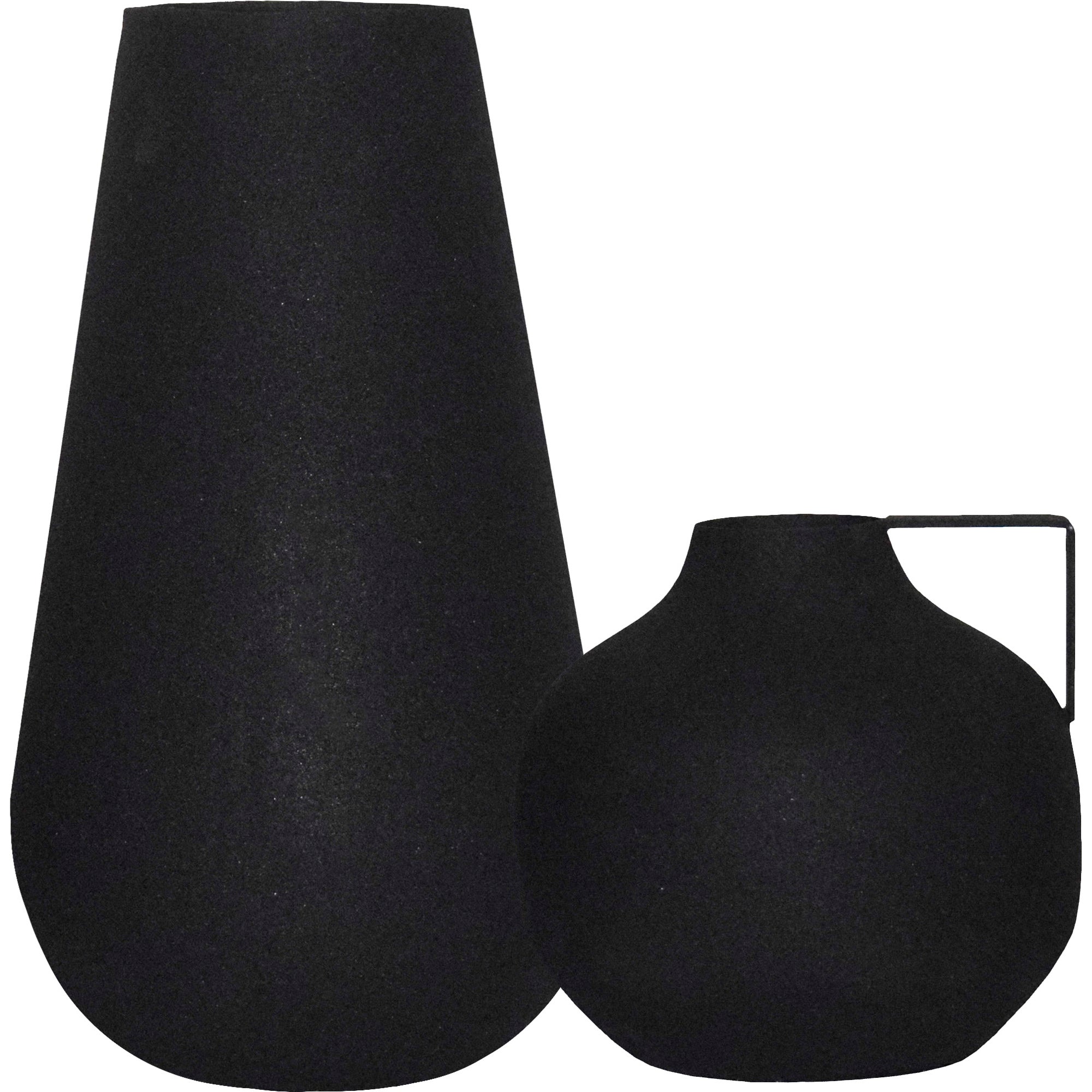 Roove Indoor Iron Vase, Matte Black - Main Image - VAS197