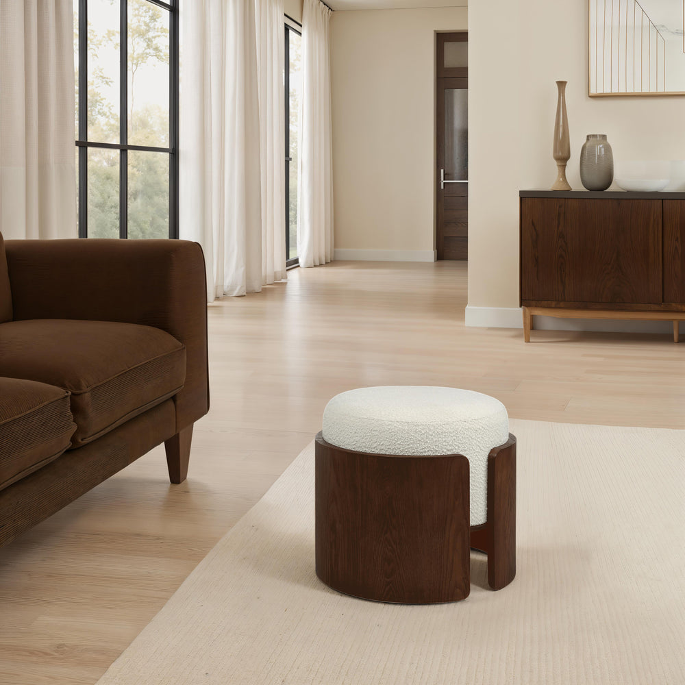 Capsula 18.0" Height Ottoman, Brown - Lifestyle Image - CHA112
