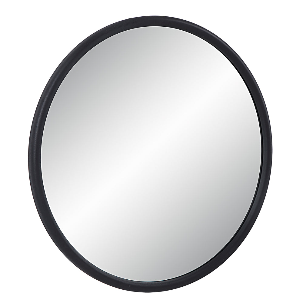 Namur 36" Tall Round Mirror, Matte Black - Angle Image - MT2630
