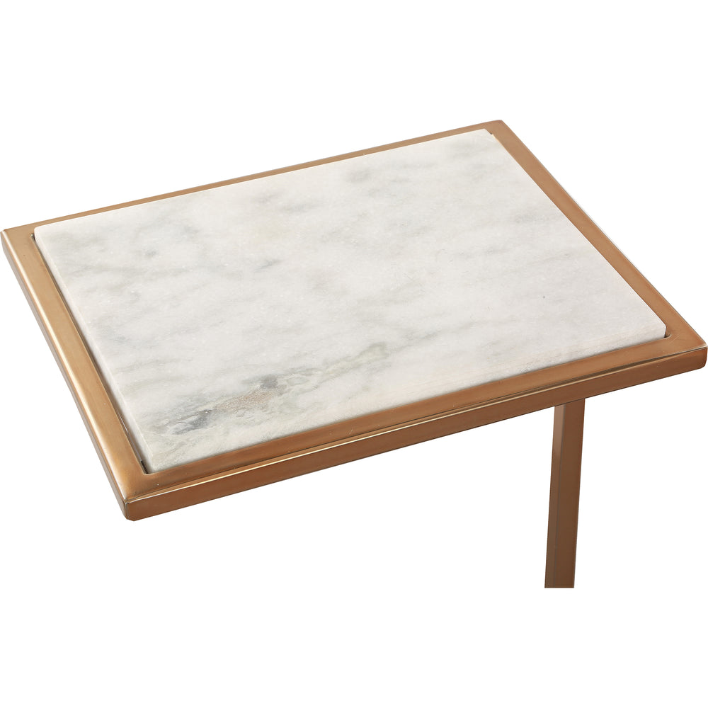 Delma Indoor Steel Table, White - Detail Image - TA385