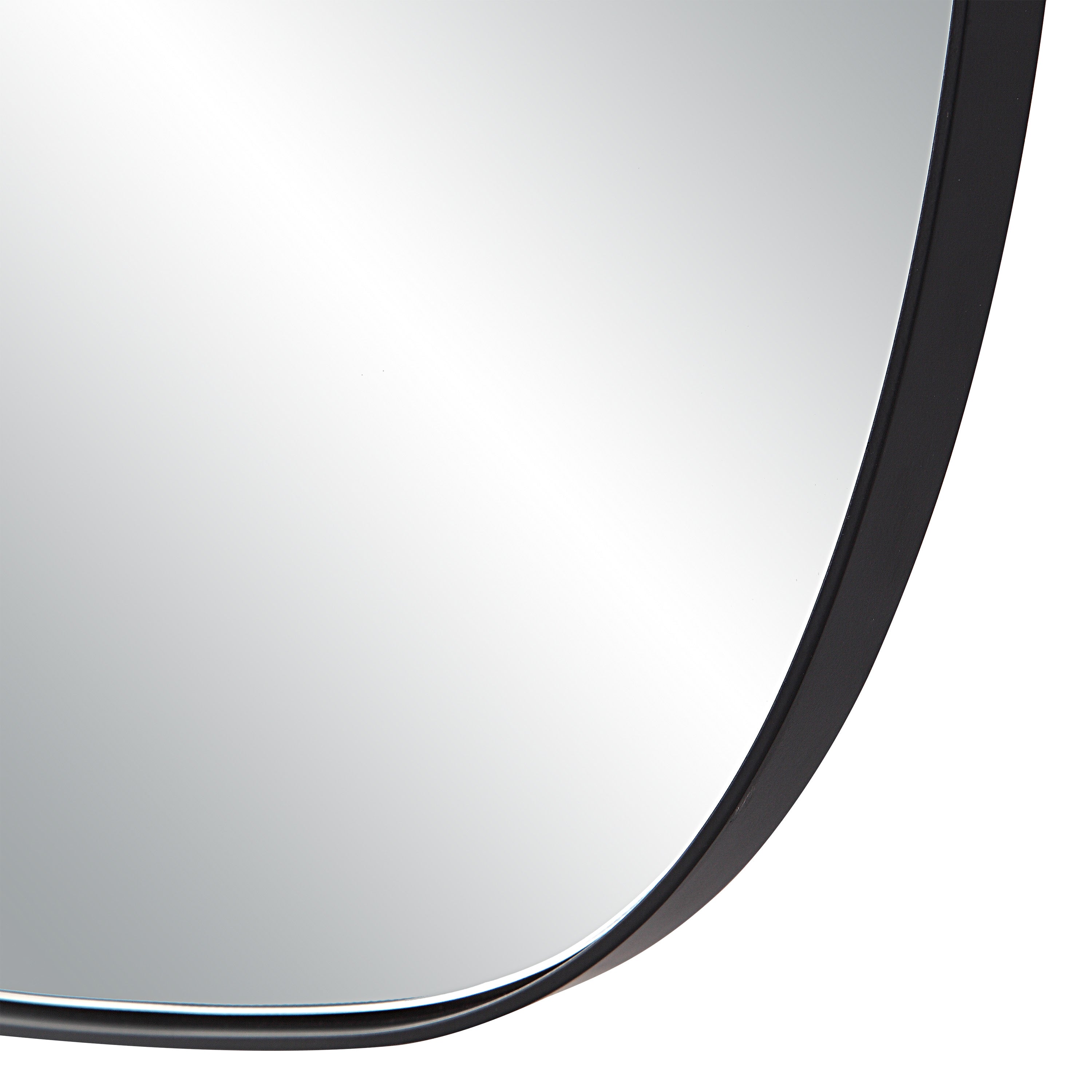 Almandine 72" Tall Rectangular Mirror, Matte Black - Detail Image - MT2614