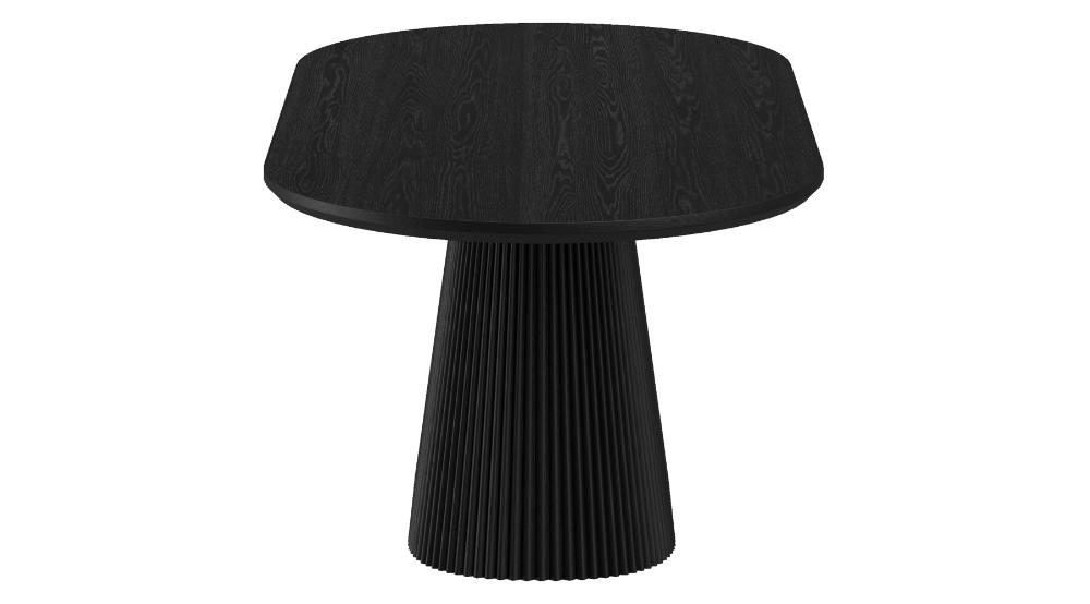 Tovas and Caspian 7pc Dining Set - Black Table and Dark Walnut Chairs