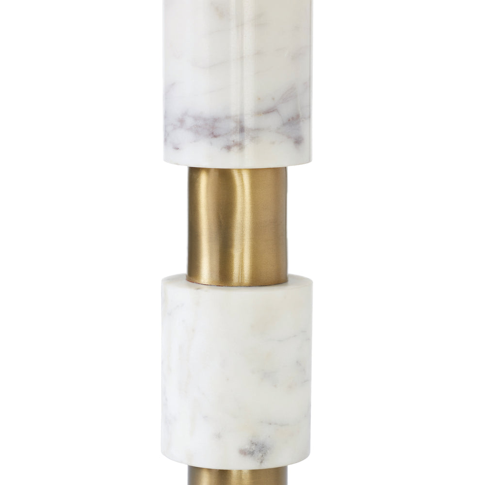 Pirot 27" Tall Antique Brushed Brass Iron Table Lamp with Tapered Linen Shade - Additional Image 3 - LPT1213