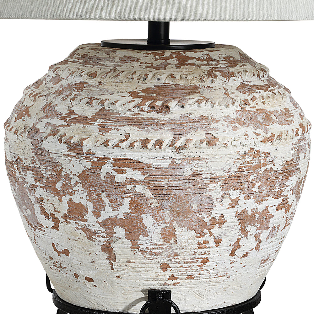 Silis 29.5" Height Table Lamps, Textured Ceramic (Off White And Brown) - Detail Image - LPT1375EV