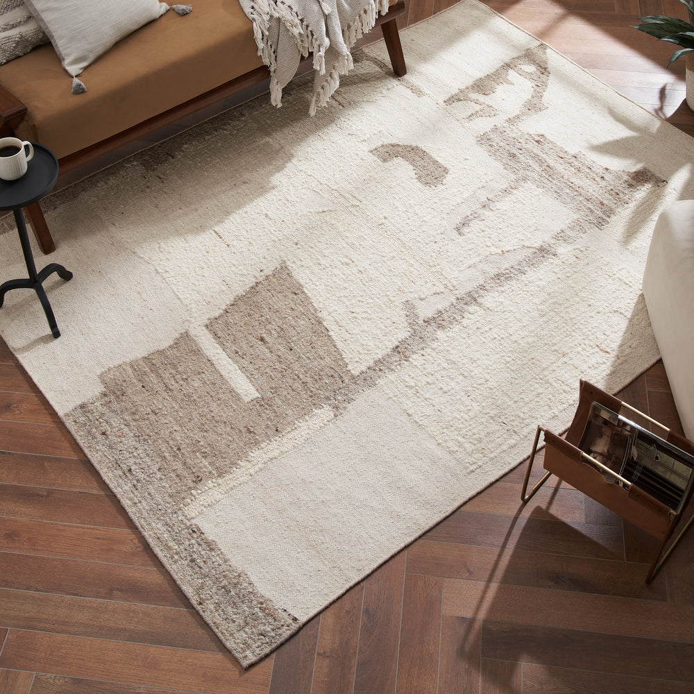 Grace 7'10" x 10'2"" ft Handwoven Indoor Rug, Ivory/ Stone - Lifestyle Image - RGRA-21161-810