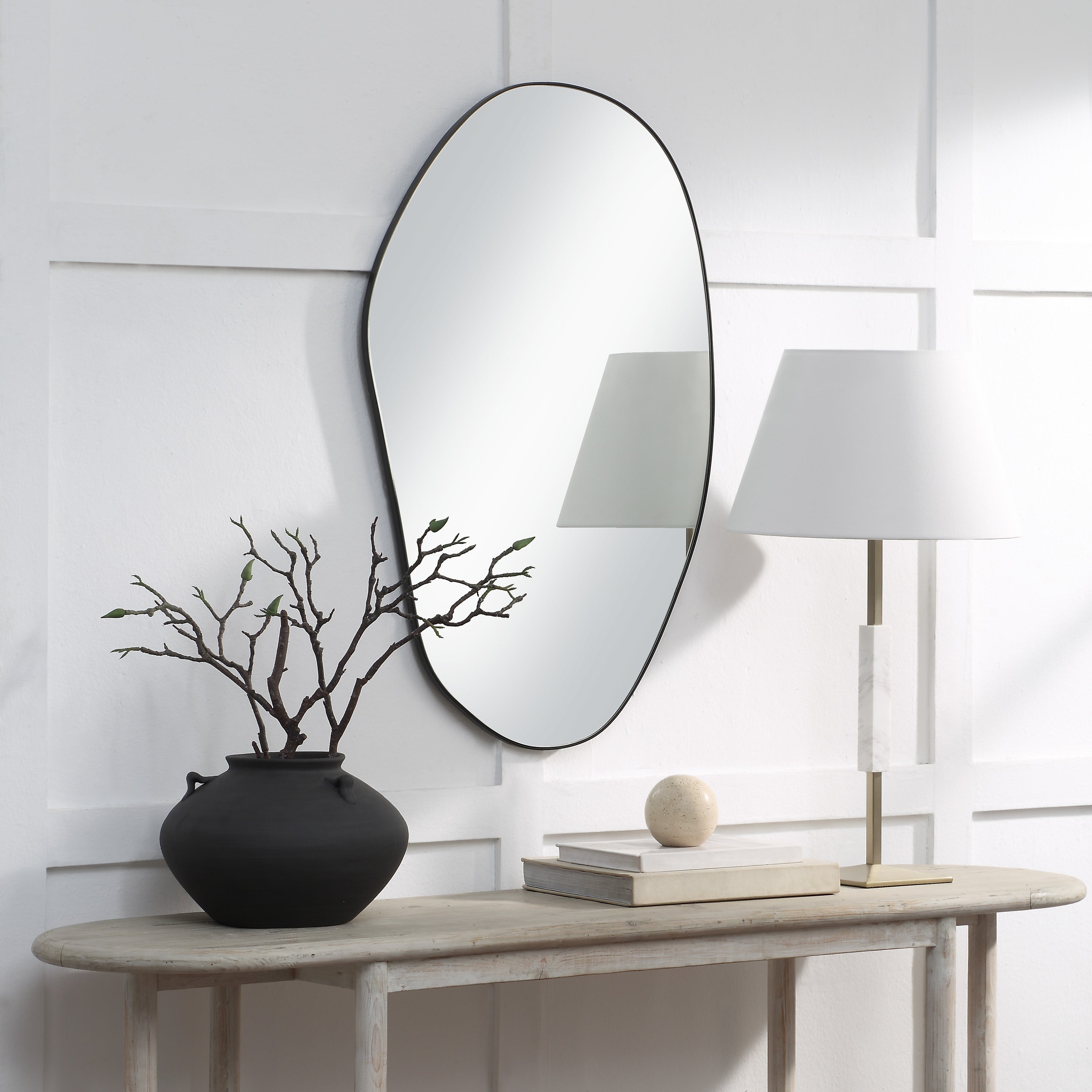 Gela 36" H x 23" W Wall Mirror, Black - Lifestyle Image - MT2682