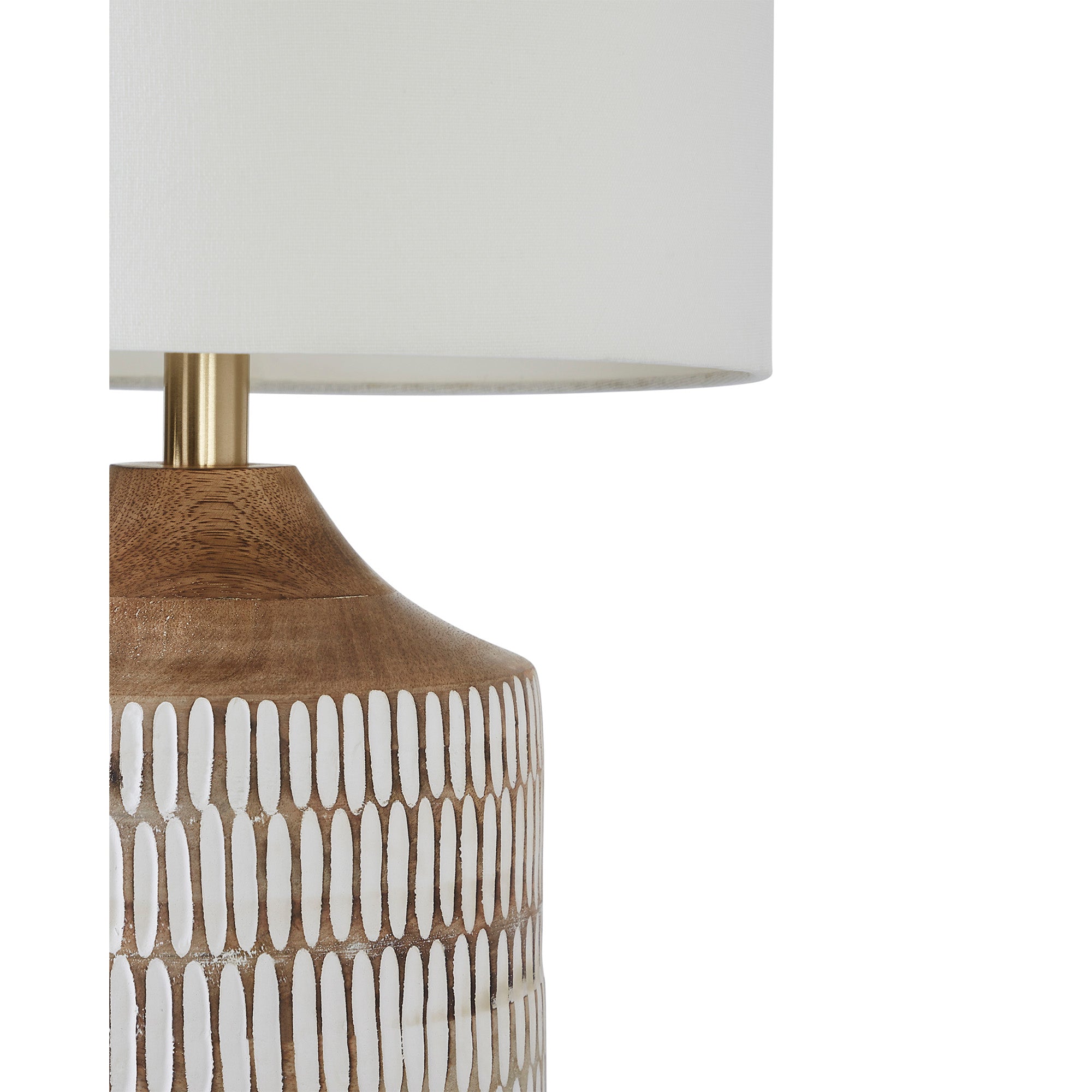 Wickes 24" Length Table Lamp, White - Detail Image - LPT1198