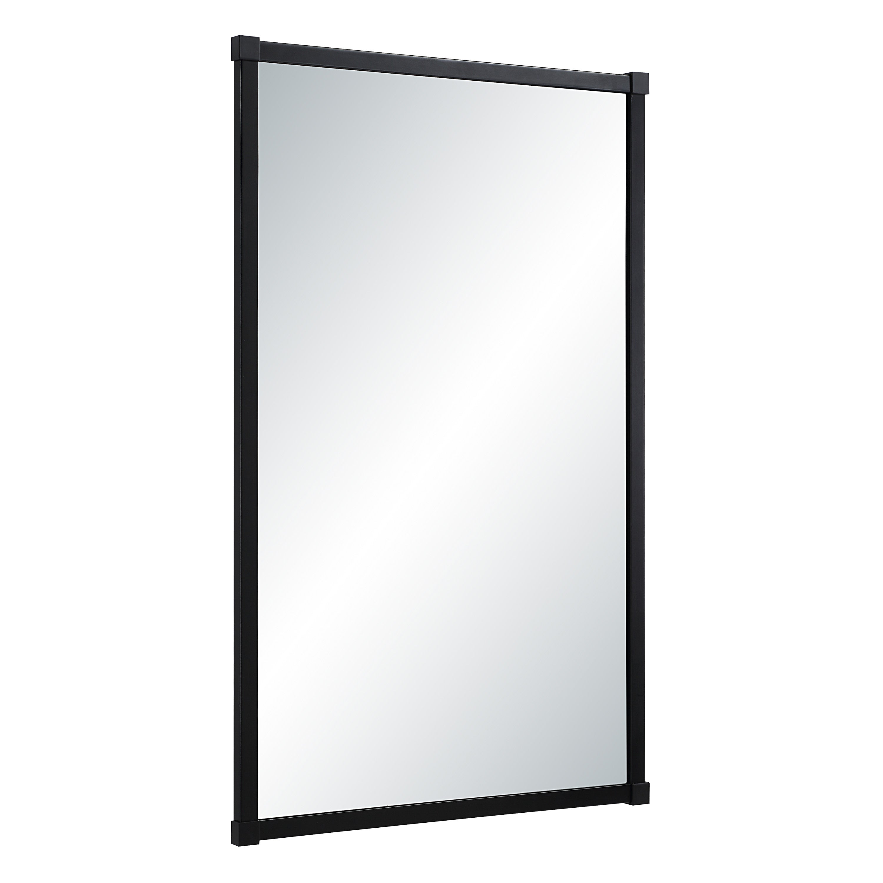 Kauri 35" H x 22" W Wall Mirror, Black - Angle Image - MT2739