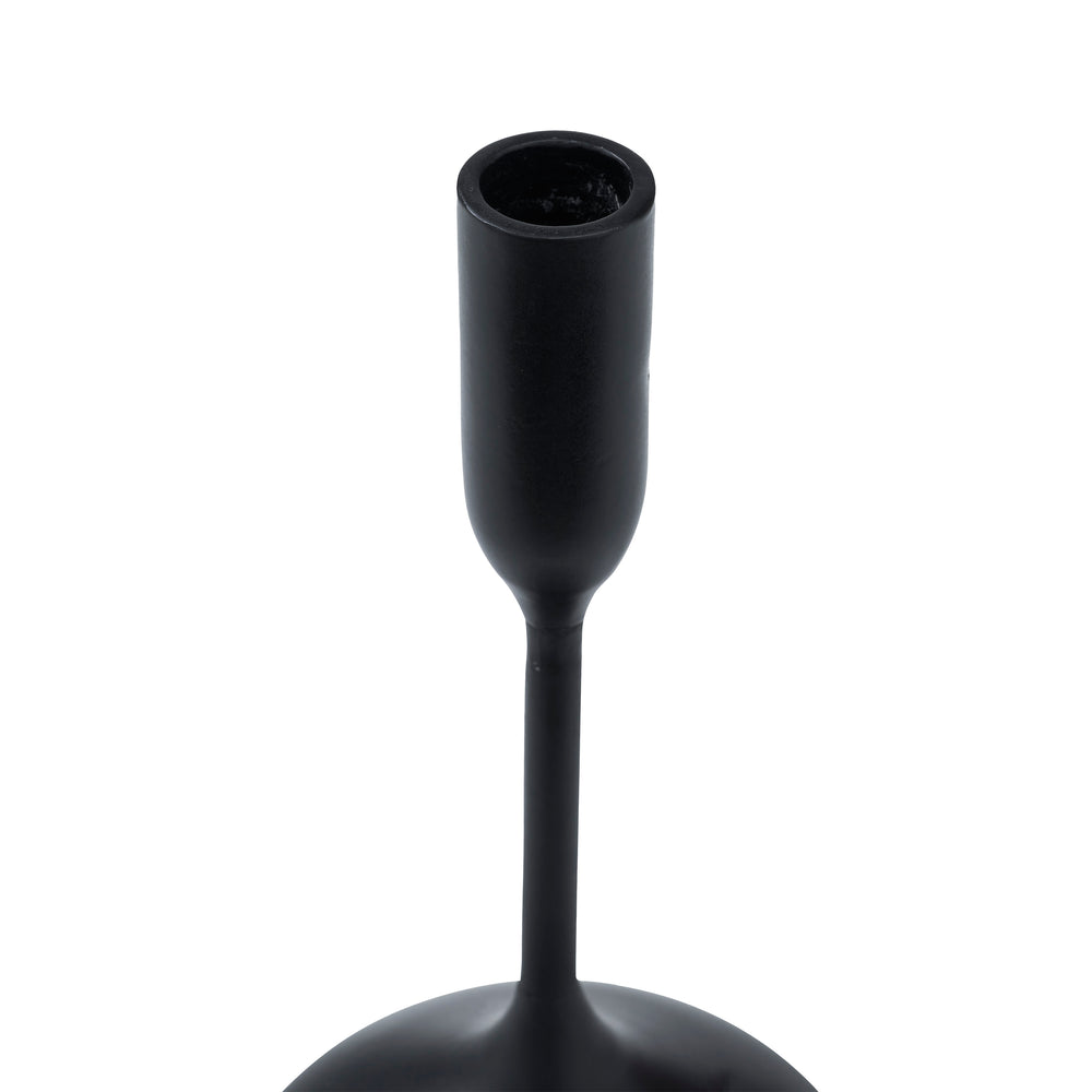Chambers Indoor Aluminum Set Of 3 Tapered Candle Holder, Matte Black - Detail Image - CAN182