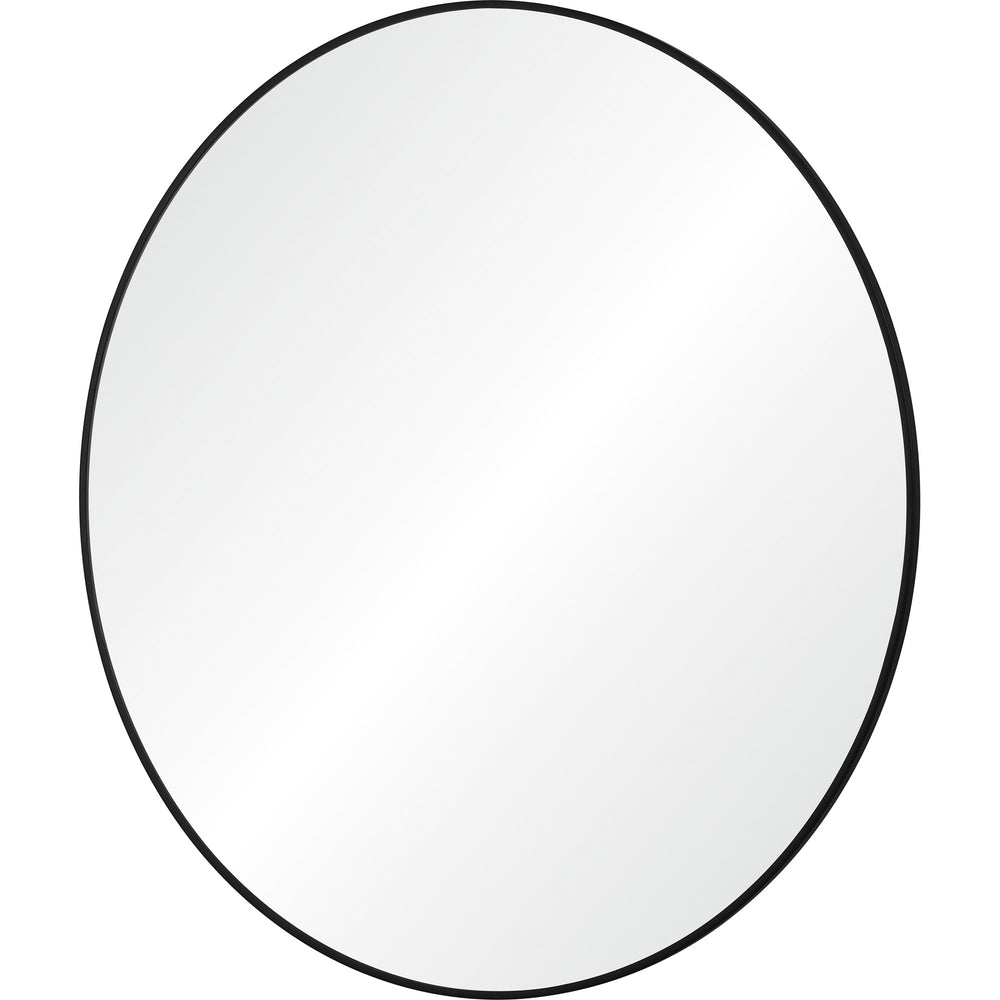 Posadas 36" Tall Round Wall Mirror, Black - Angle Image - MT2527