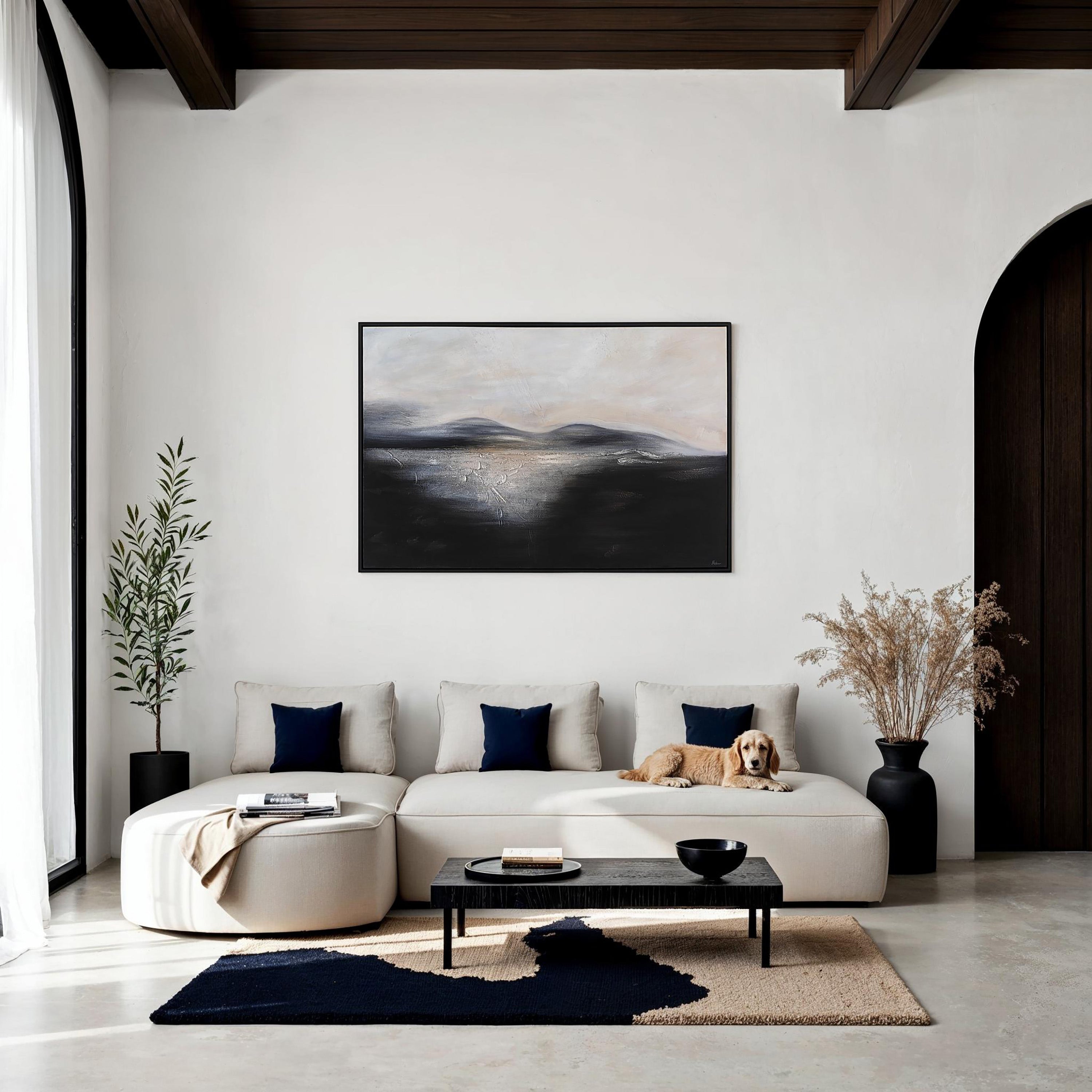Suez 40" H x 60" W Canvas Art, Blue - Lifestyle Image - OL2177
