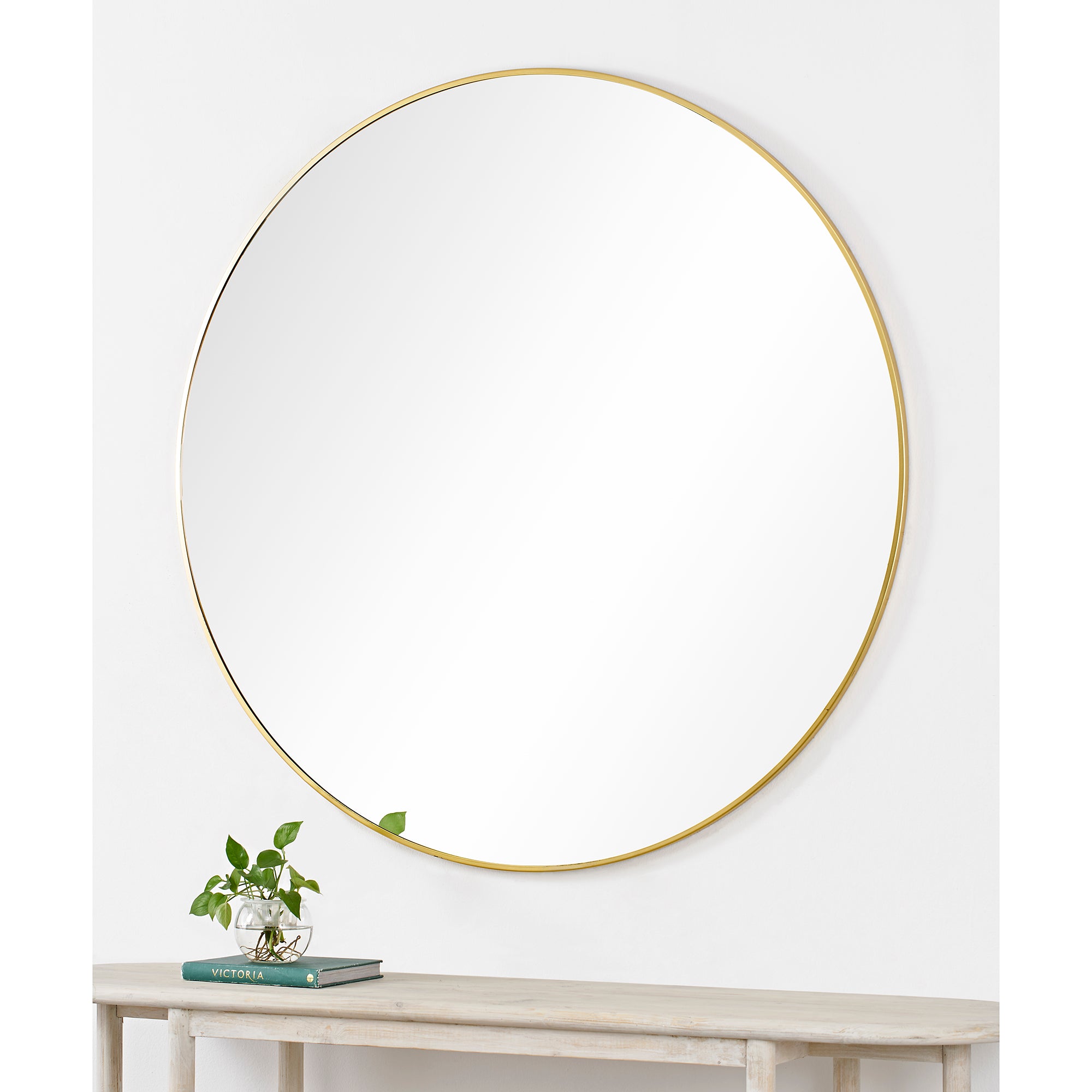 Fragoso 48" Tall Round Wall Mirror, Yellow - Lifestyle Image - MT2532