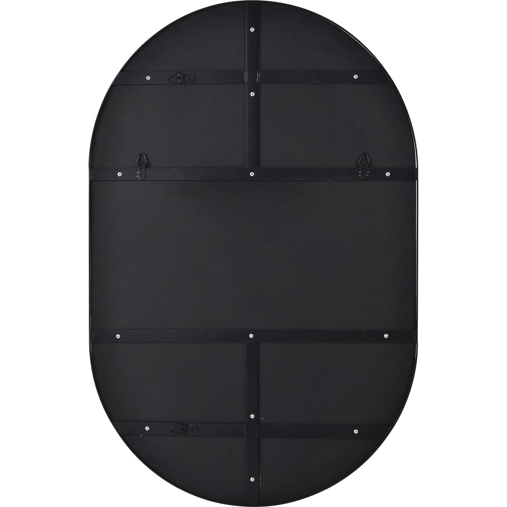 Webster 40" Tall Oval Wall Mirror, Black - Backing Image - MT2394