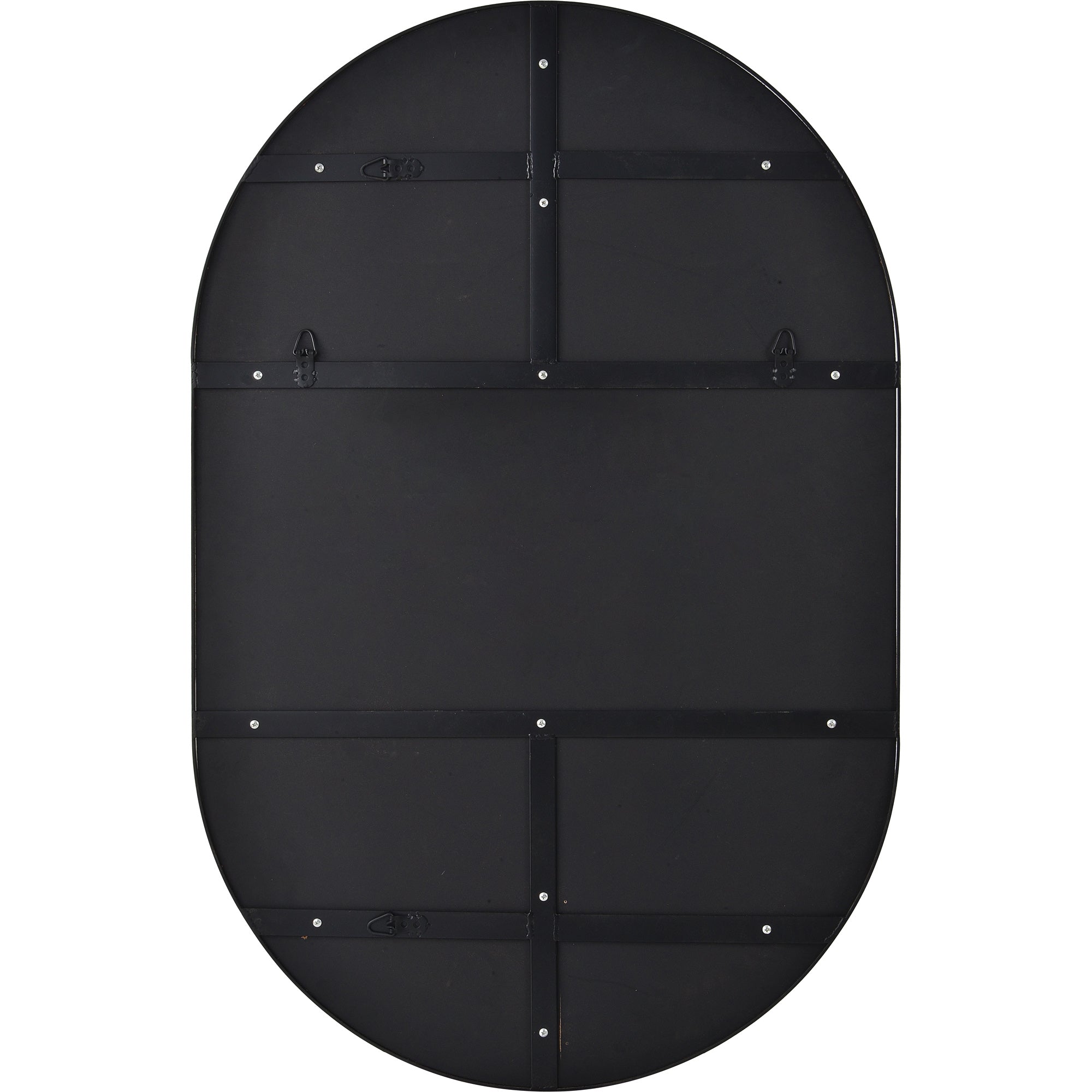 Webster 40" Tall Oval Wall Mirror, Black - Backing Image - MT2394