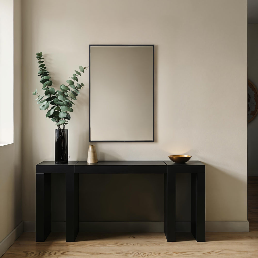 Agata 36" H x 24" W Wall Mirror, Black - White Label Lifestyle Image - MT2753