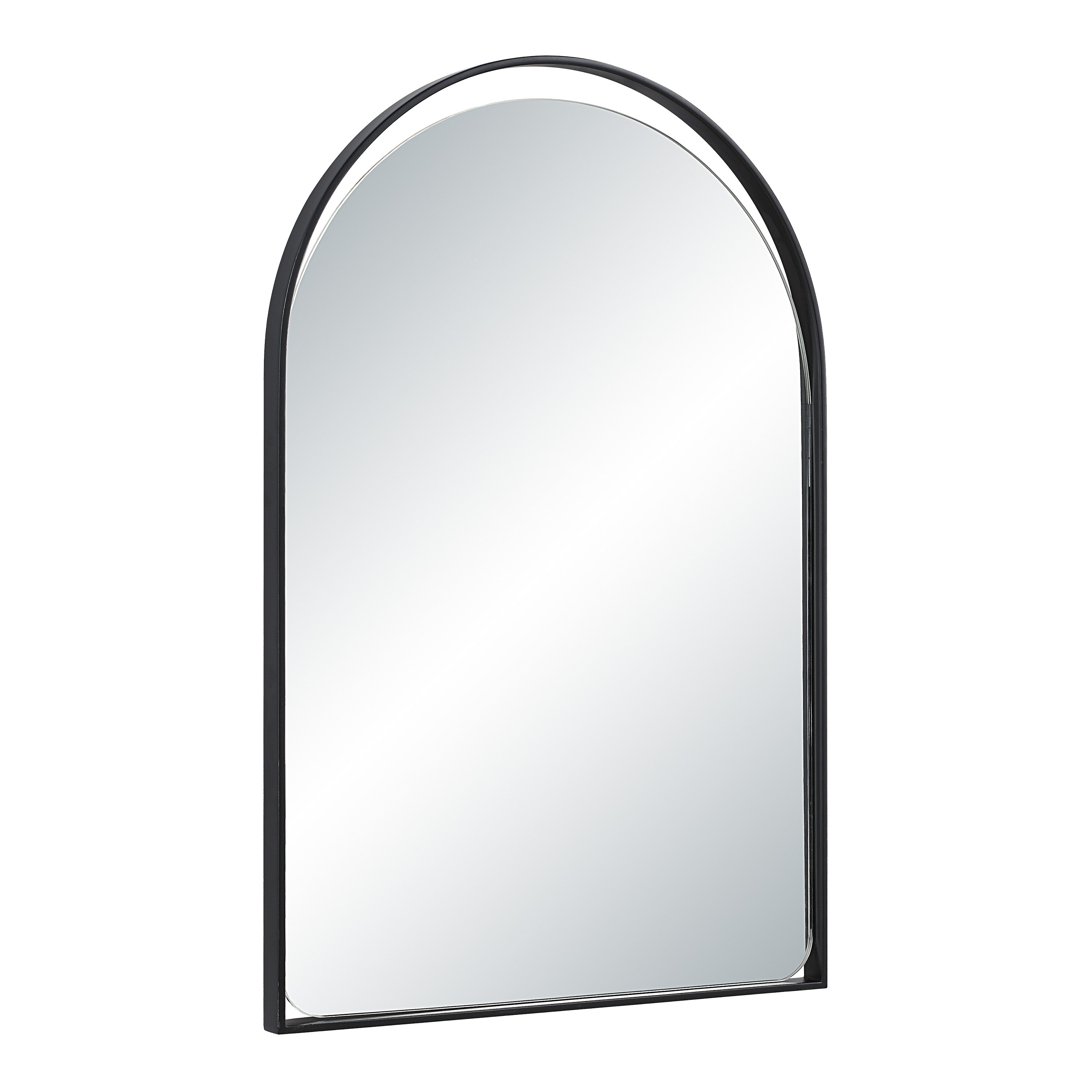 Maniola 30" H x 20" W Wall Mirror, Black - Angle Image - MT2731