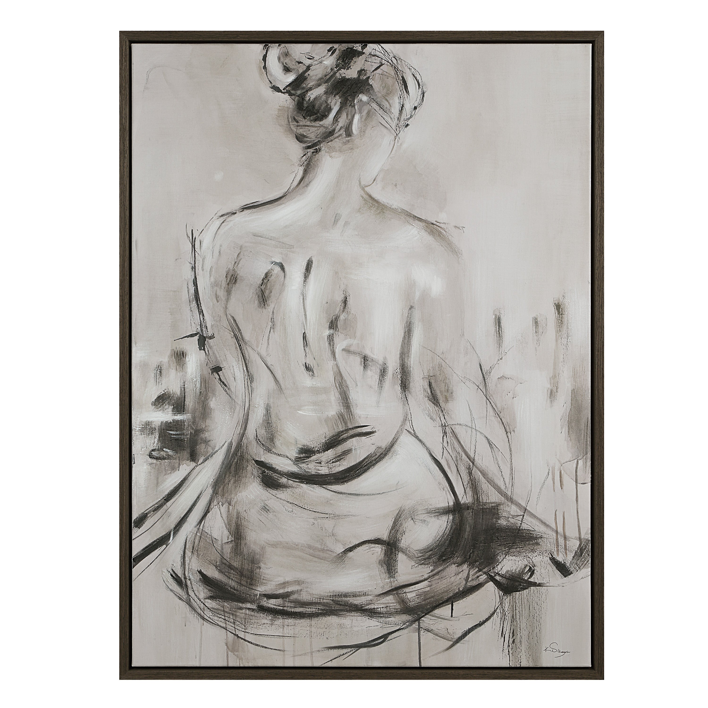Evelyne 48" H x 36" W Canvas Art, White - Main Image - OL2184
