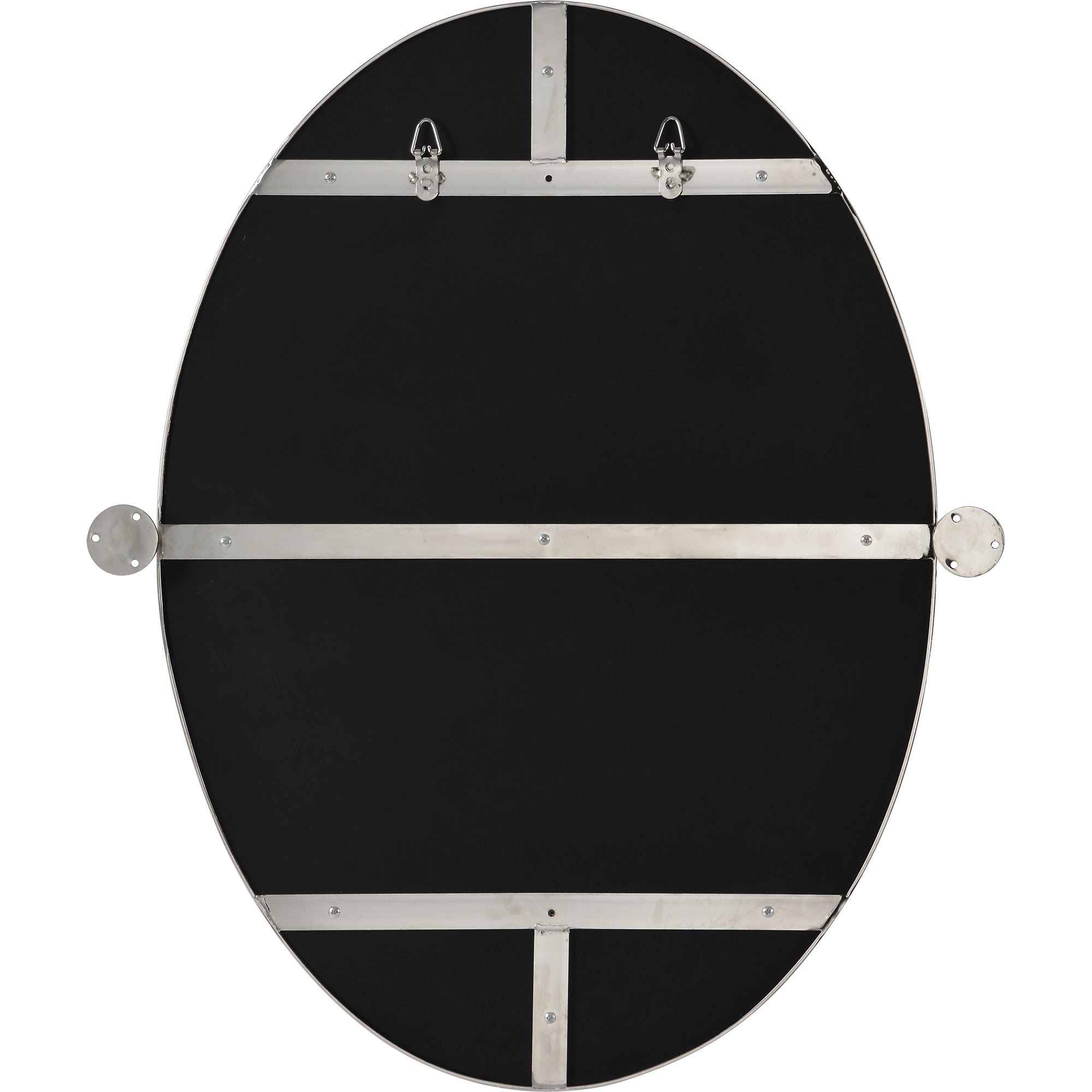 Azalea 24" Tall Oval Wall Mirror, Grey - Backing Image - MT2353