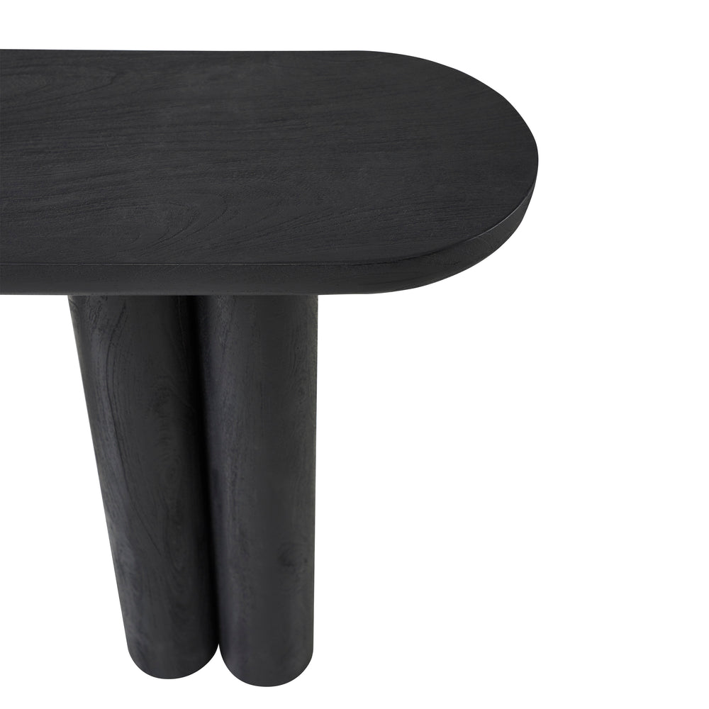 Dayna Indoor Mango Wood Console Table, Black - Detail Image - TA492
