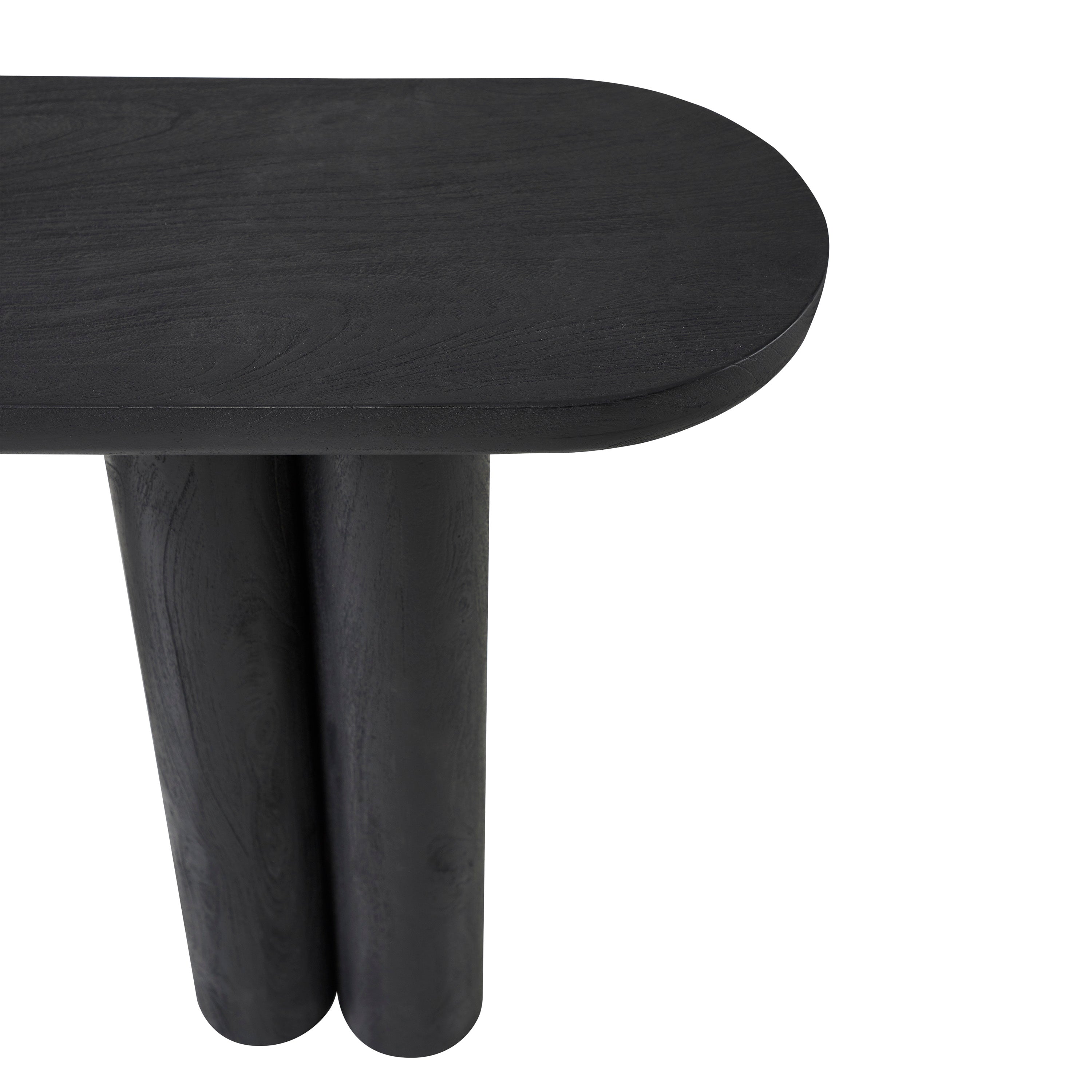 Dayna Indoor Mango Wood Console Table, Black - Detail Image - TA492
