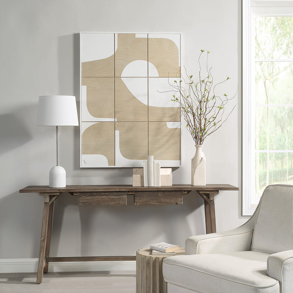 Erula 48" Wide Wall Art, Matte White - Lifestyle Image - W6758