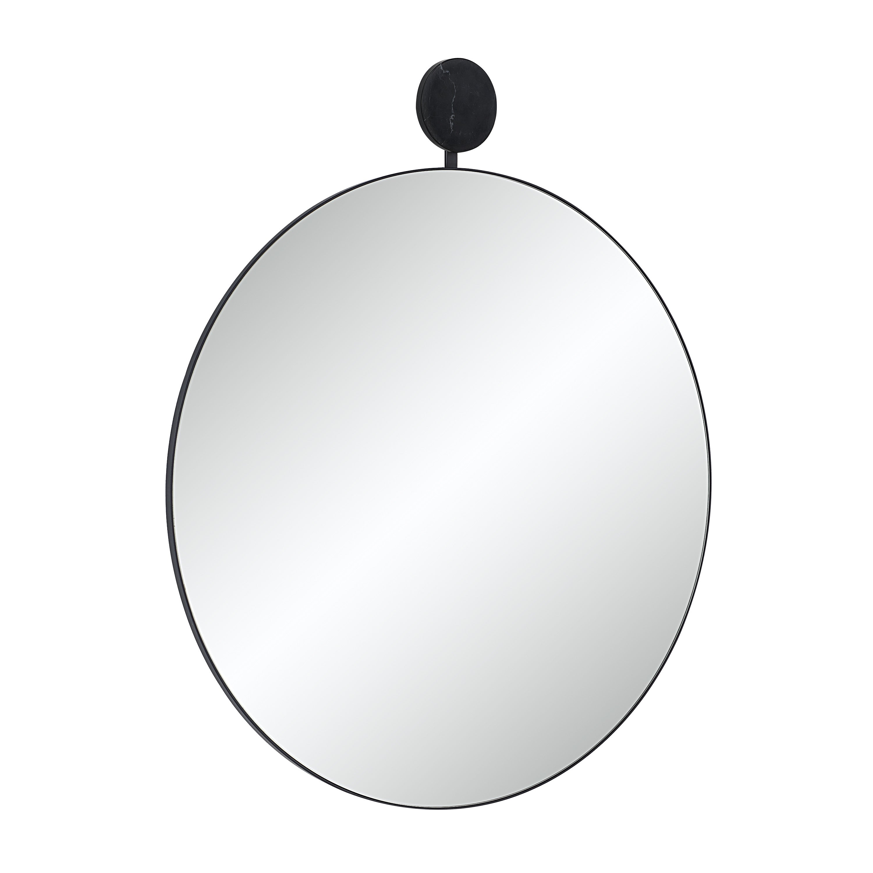Adamas 42" H x 36" W Wall Mirror, Black - Angle Image - MT2681