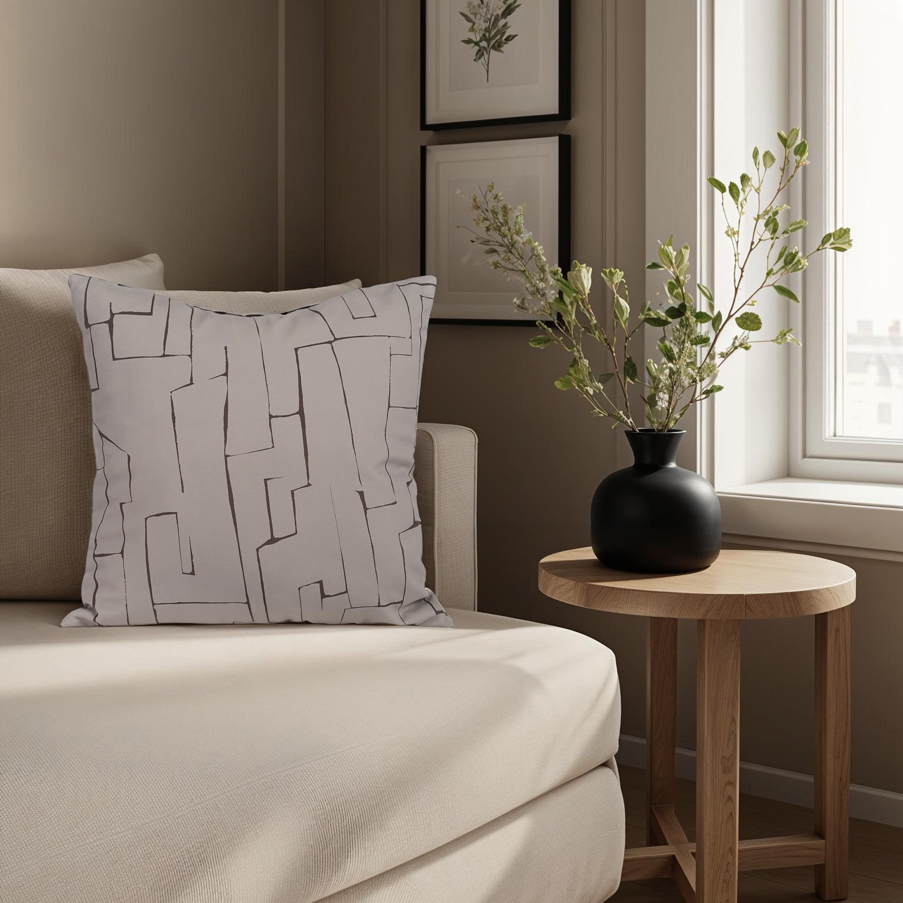 Sarno Pillows, Beige / Black - White Label Lifestyle Image - PWFL1476