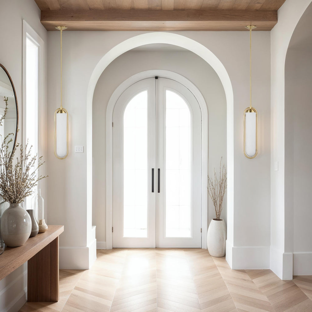 Thurles 83.5" Height Ceiling Fixture, Milk White - Lifestyle Image - LPC4489