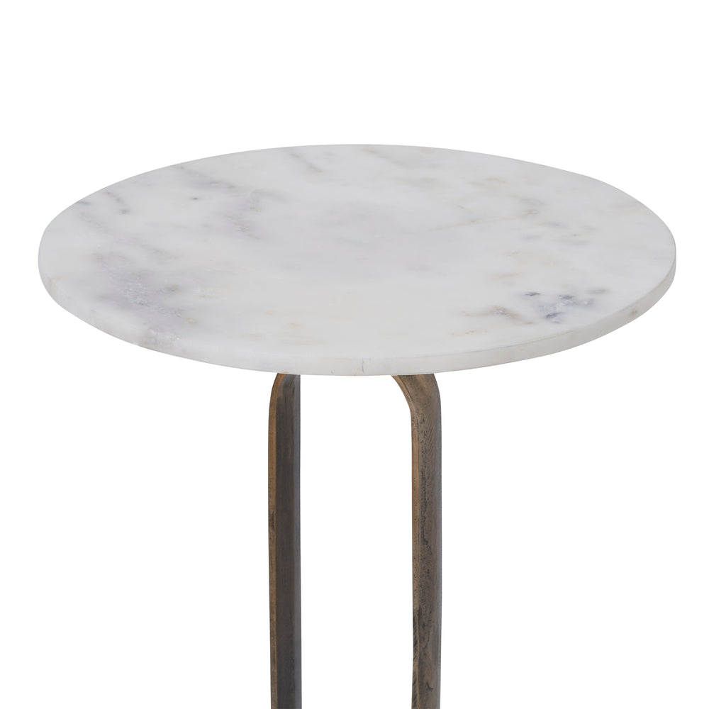 Irene Indoor Cast Aluminum Side Table, Antique Brass - Additional Image 5 - TA473