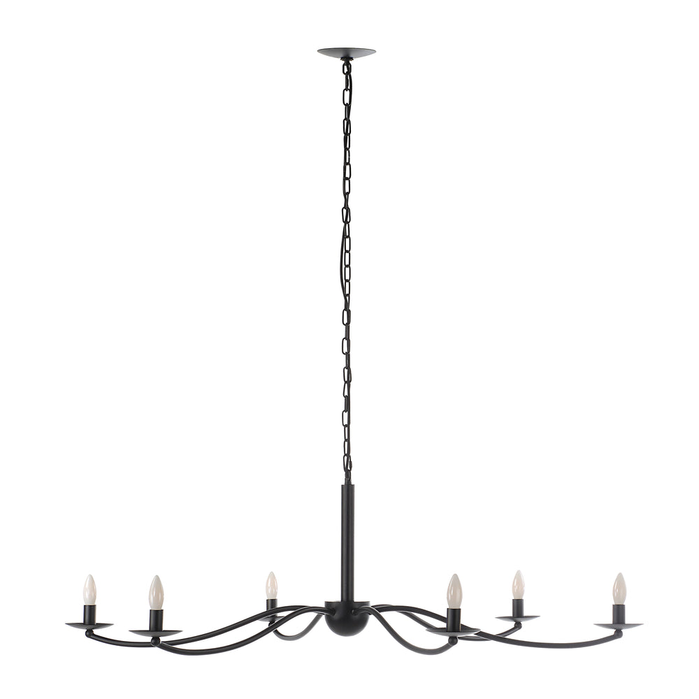 Landen 75.75" Height Ceiling Fixture, Powder Coated Matte Black - Angle Image - LPC4495