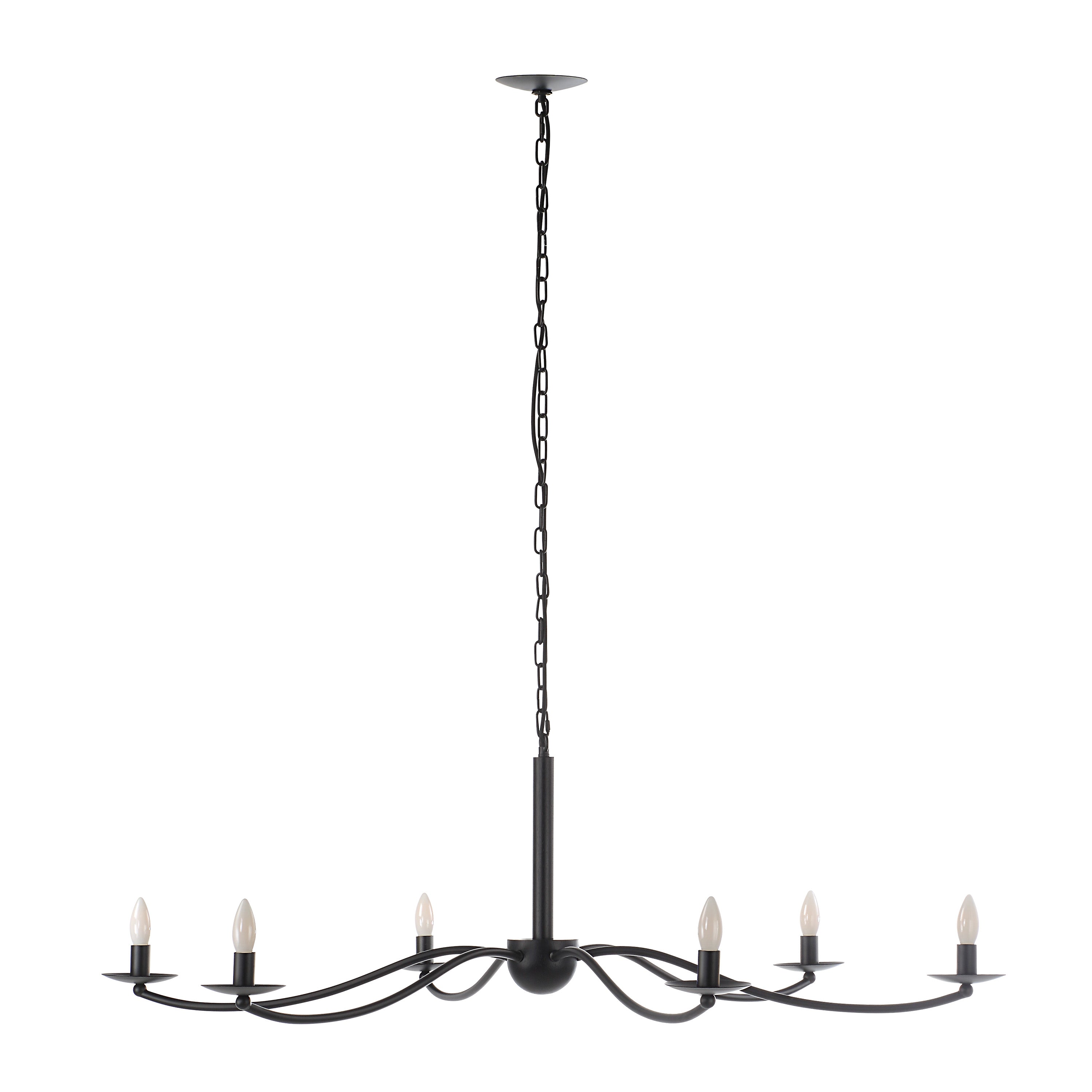 Landen 75.75" Height Ceiling Fixture, Powder Coated Matte Black - Angle Image - LPC4495