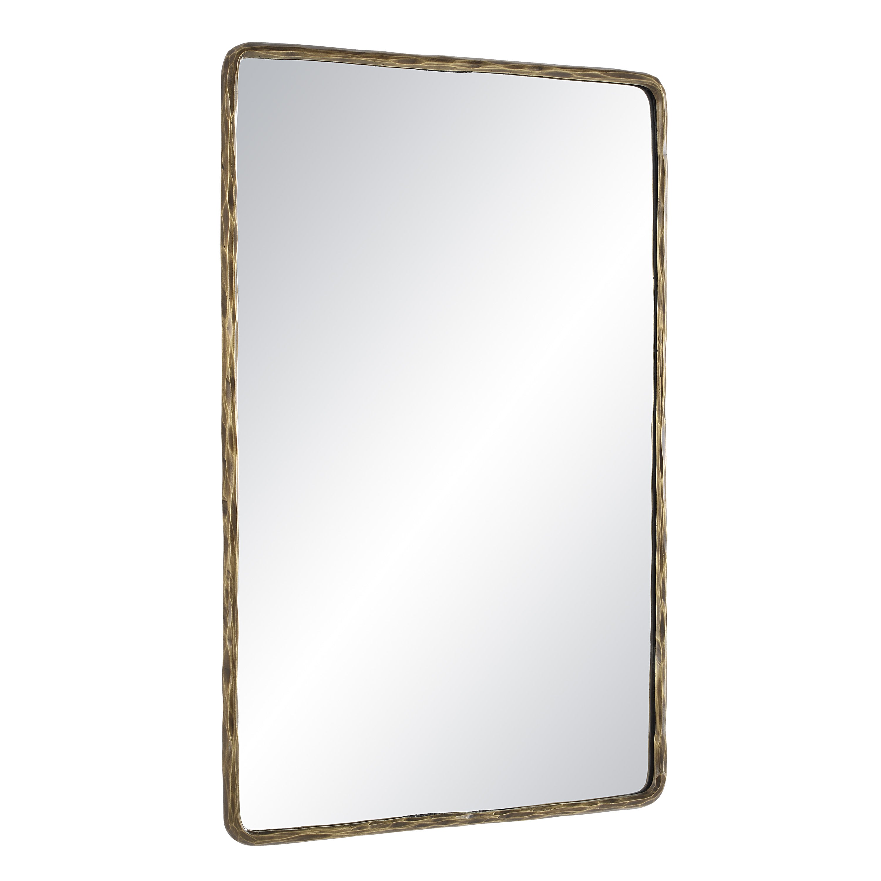 Ivory 36" Tall Rectangle Wall Mirror, Yellow - Angle Image - MT2675