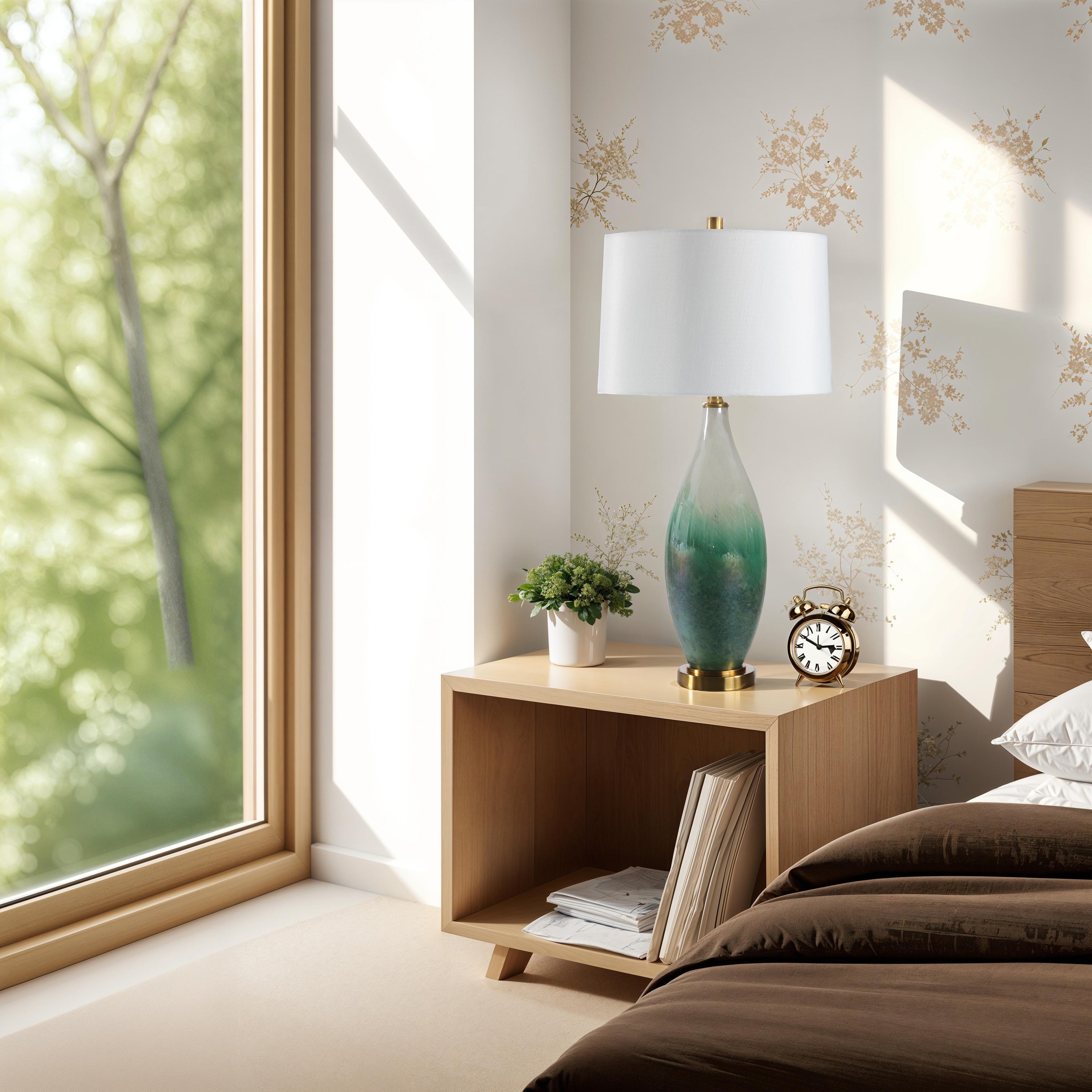 Wave 27.5" Height Table Lamps, Green - Lifestyle Image - LPT1421EV