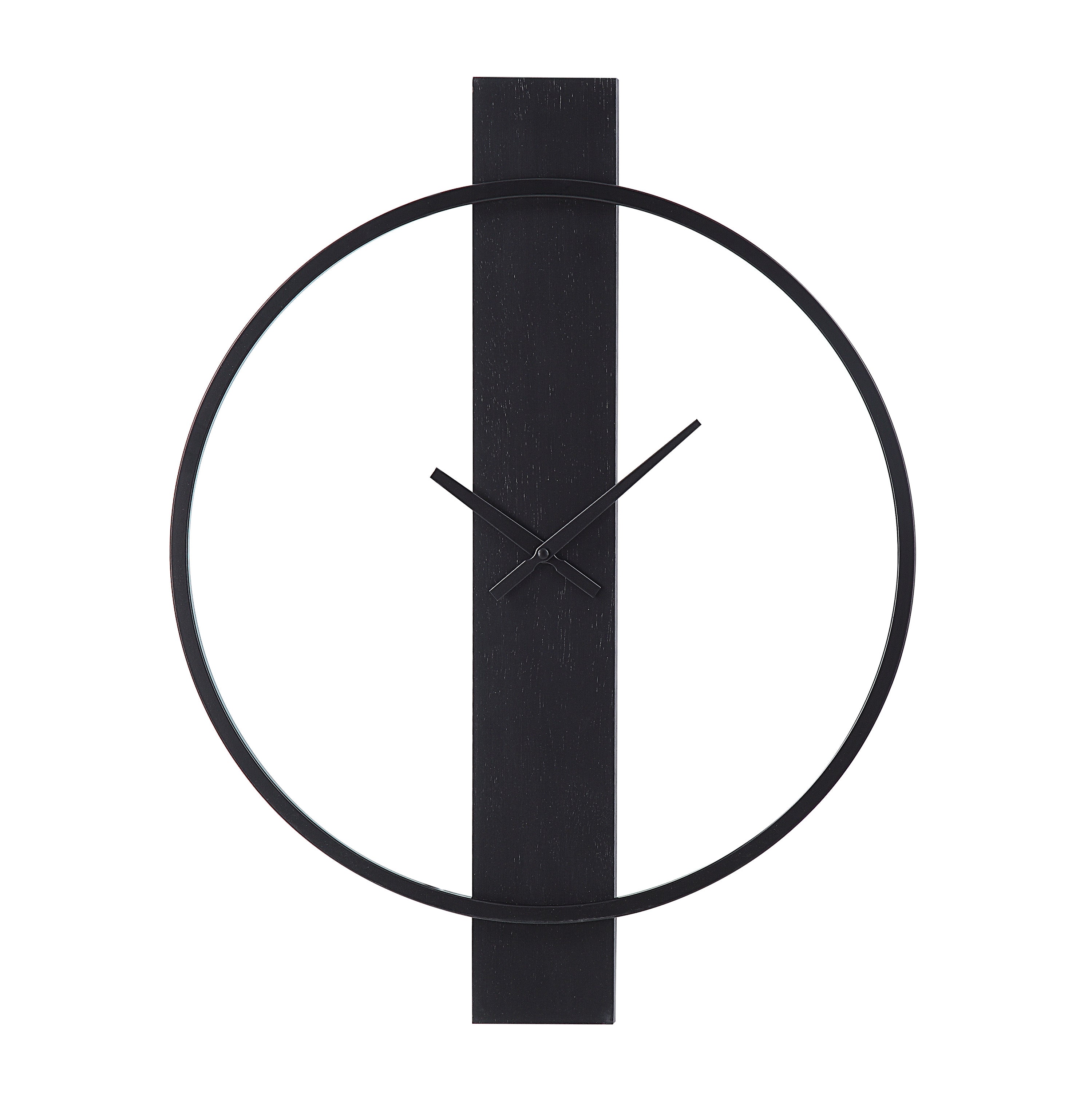 Romane Indoor Iron Wall Clock, Matte Black - Main Image - CL255