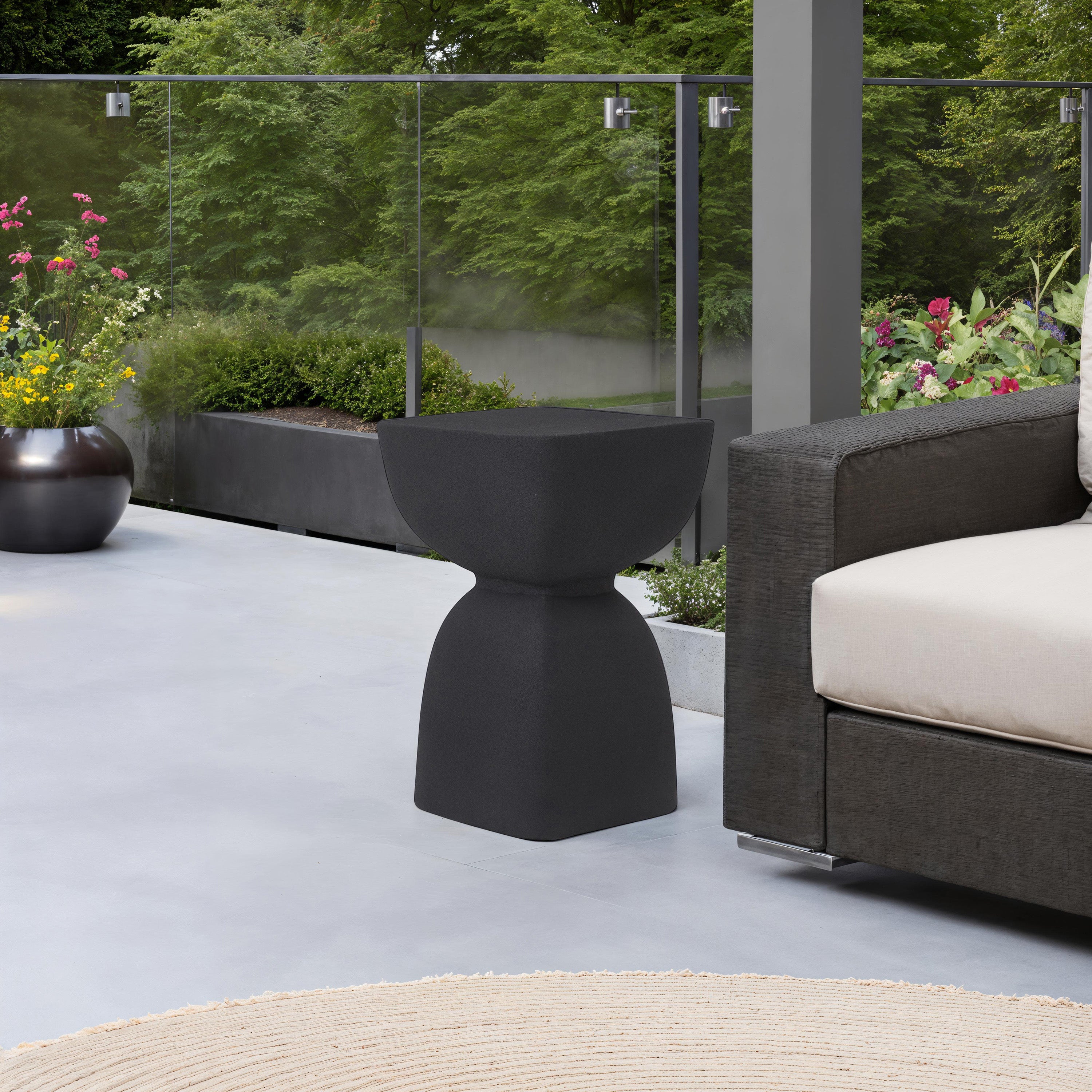 Frans Outdoor Side Table - White Label Lifestyle Image - TAX402