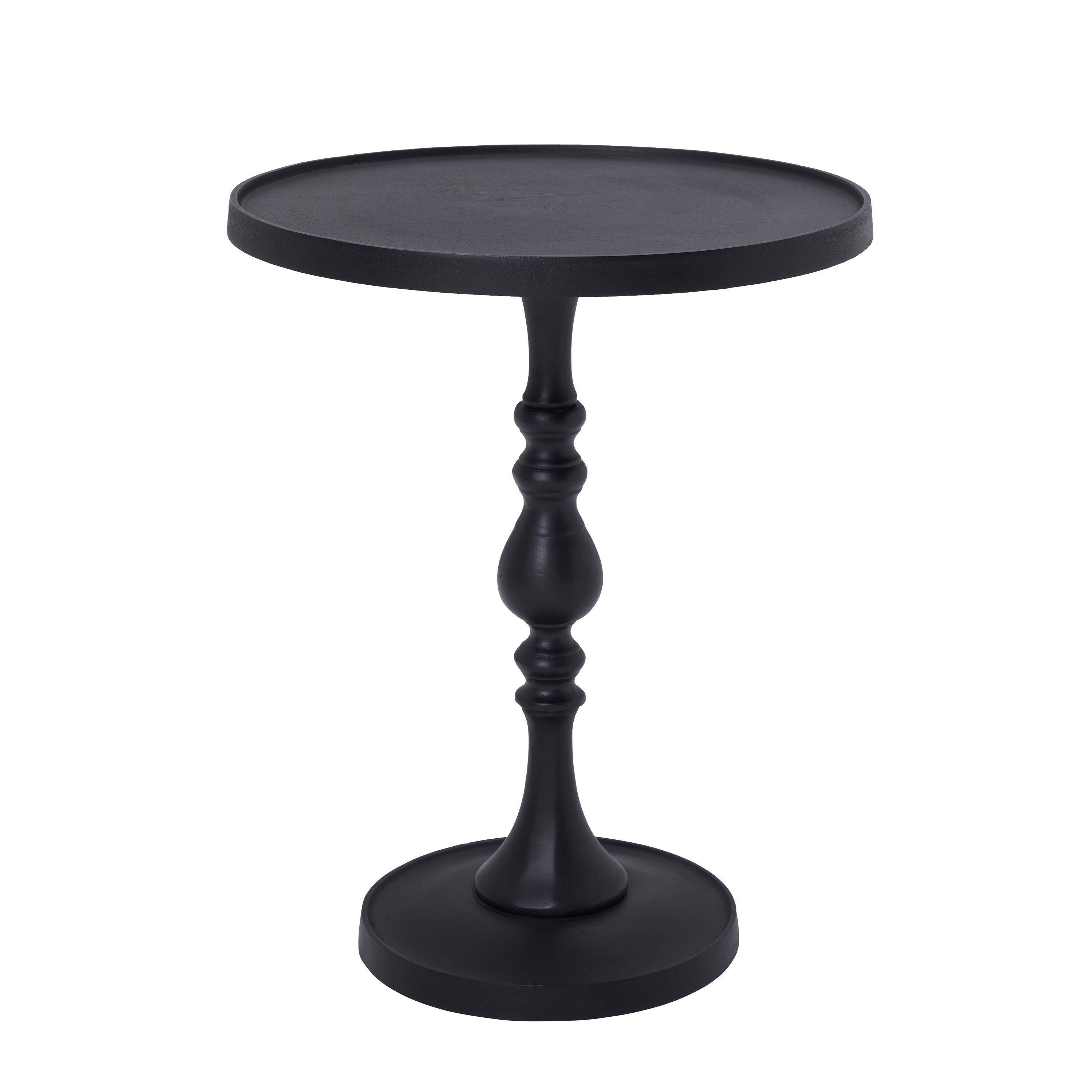 Yates Indoor Cast Aluminum Side Table, Matte Black - Main Image - TA490