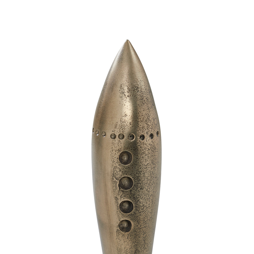 Brooks Indoor Cast Aluminum Statue, Antique Brass - Detail Image - STA789