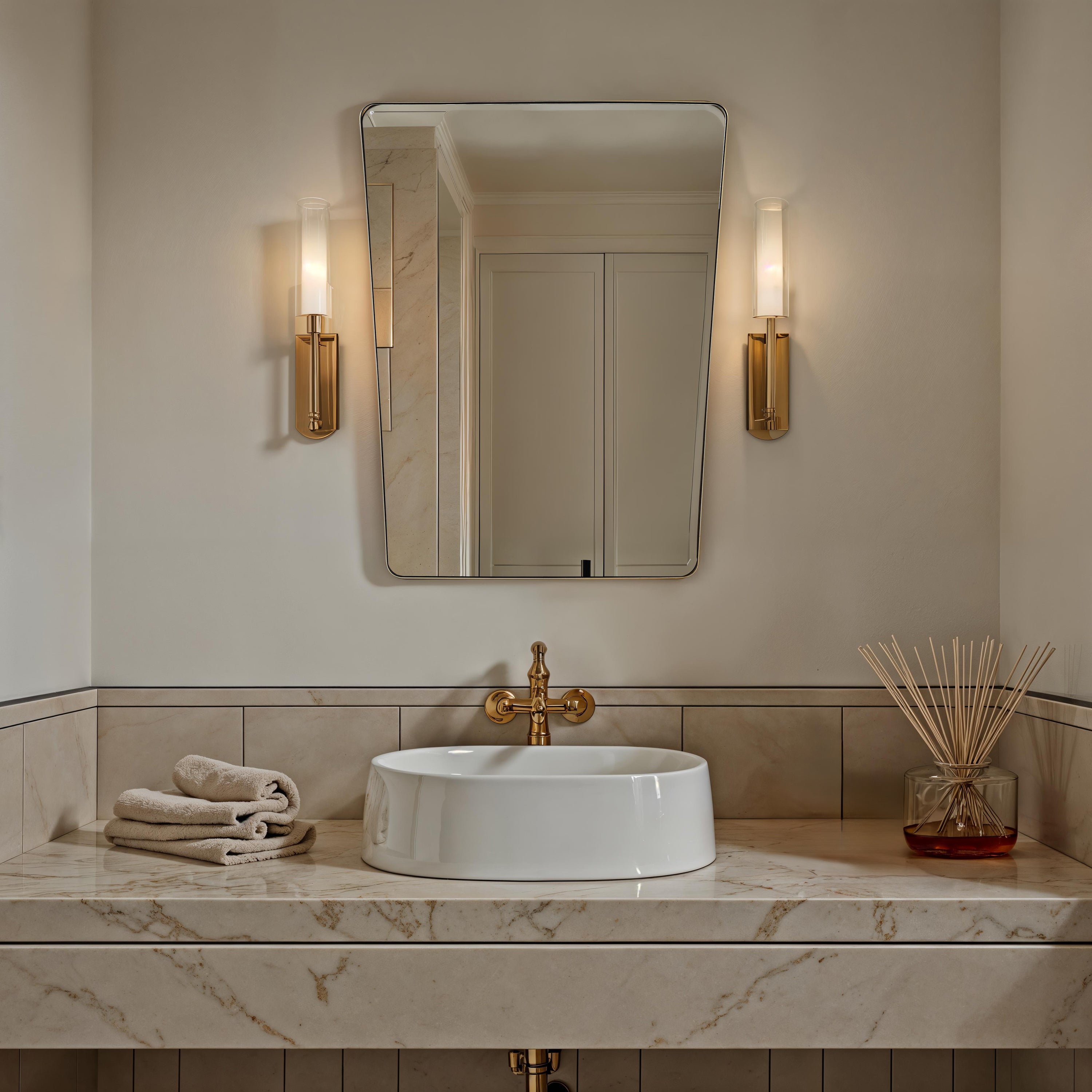 Mily 36" H x 28" W Wall Mirror, Yellow - White Label Lifestyle Image - MT2728
